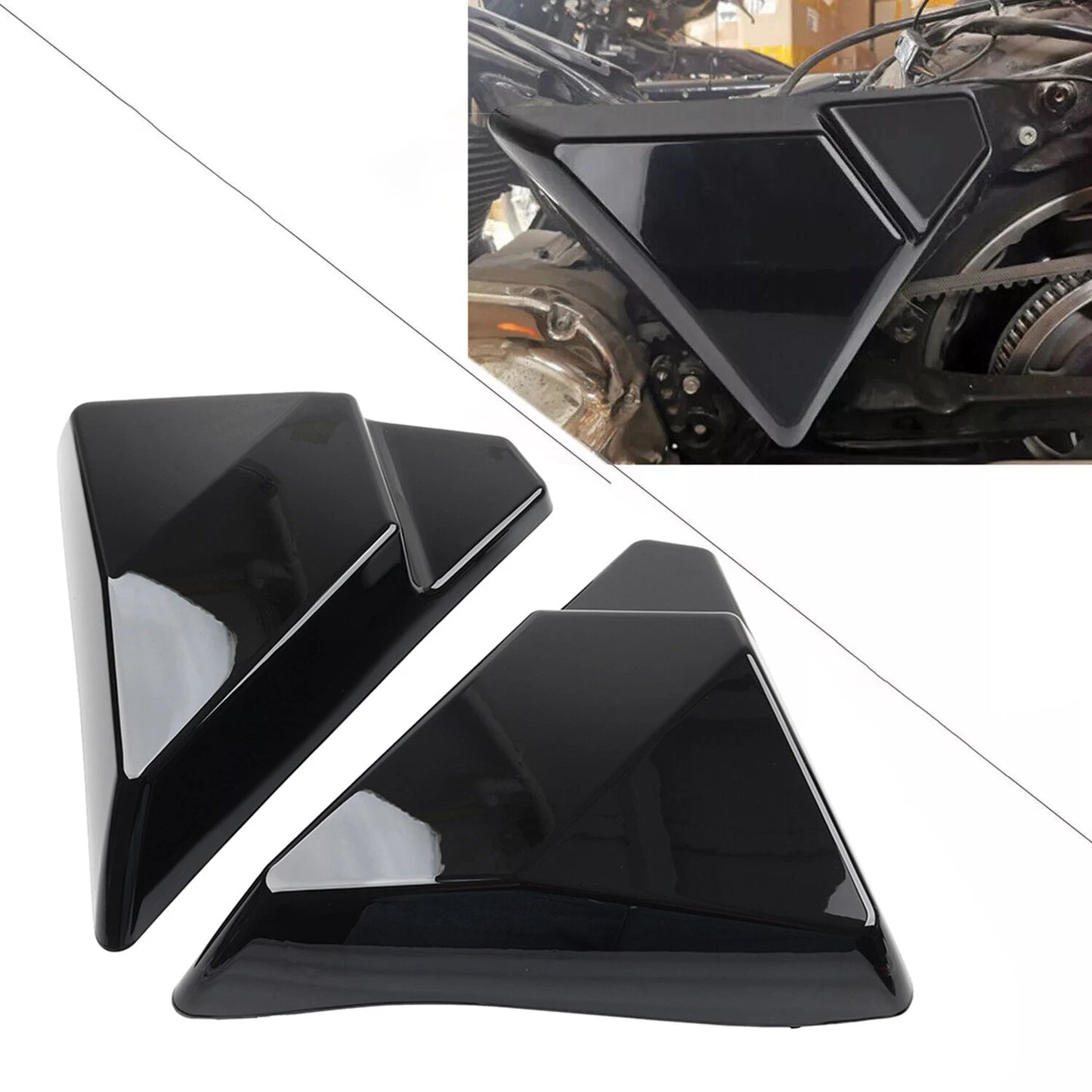 Glossy Black Side Cover Panel for Harley Touring Road Street Glide Special (09-23)