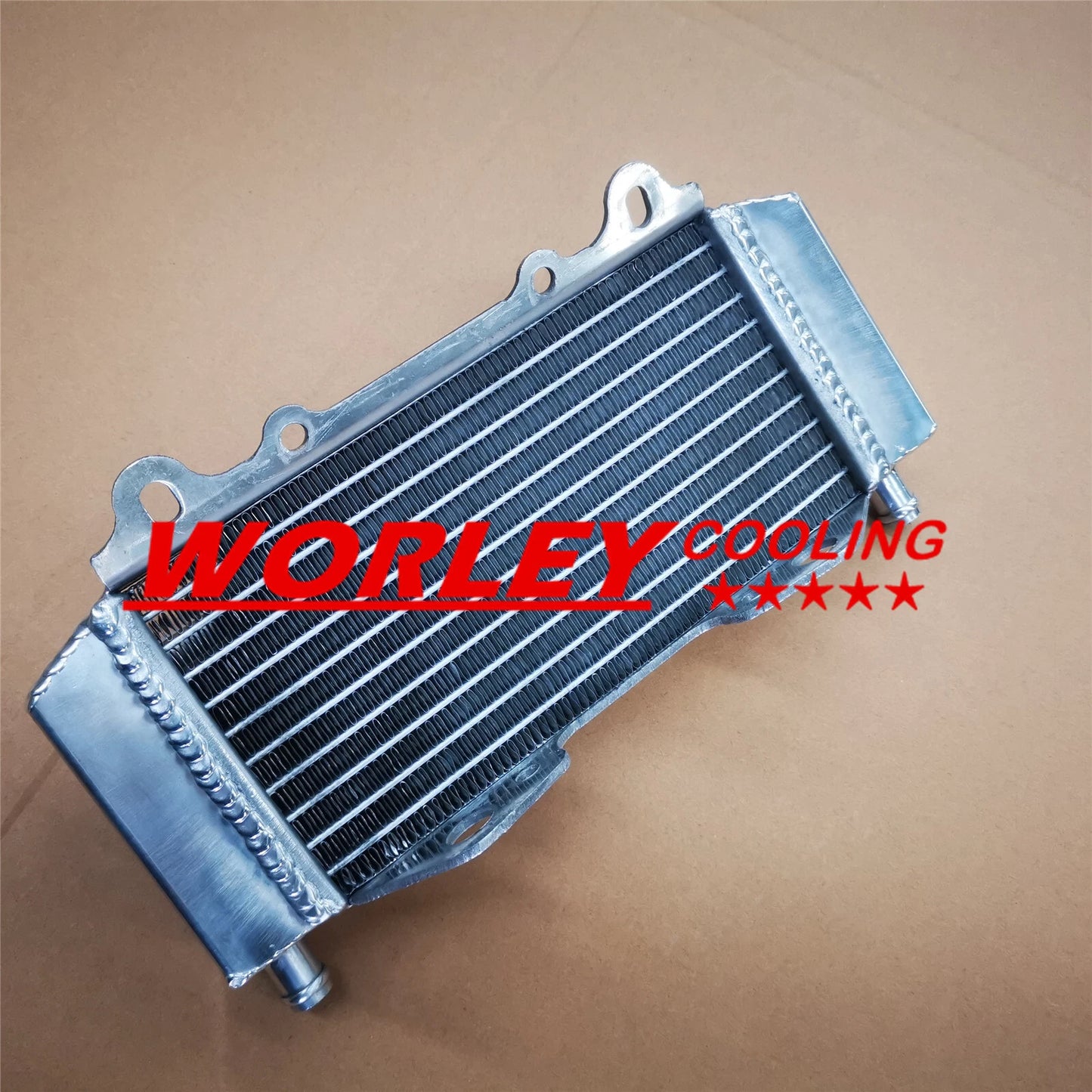 Aluminum Radiator for Kawasaki KX125 (2003-2005) + Hose, Red
