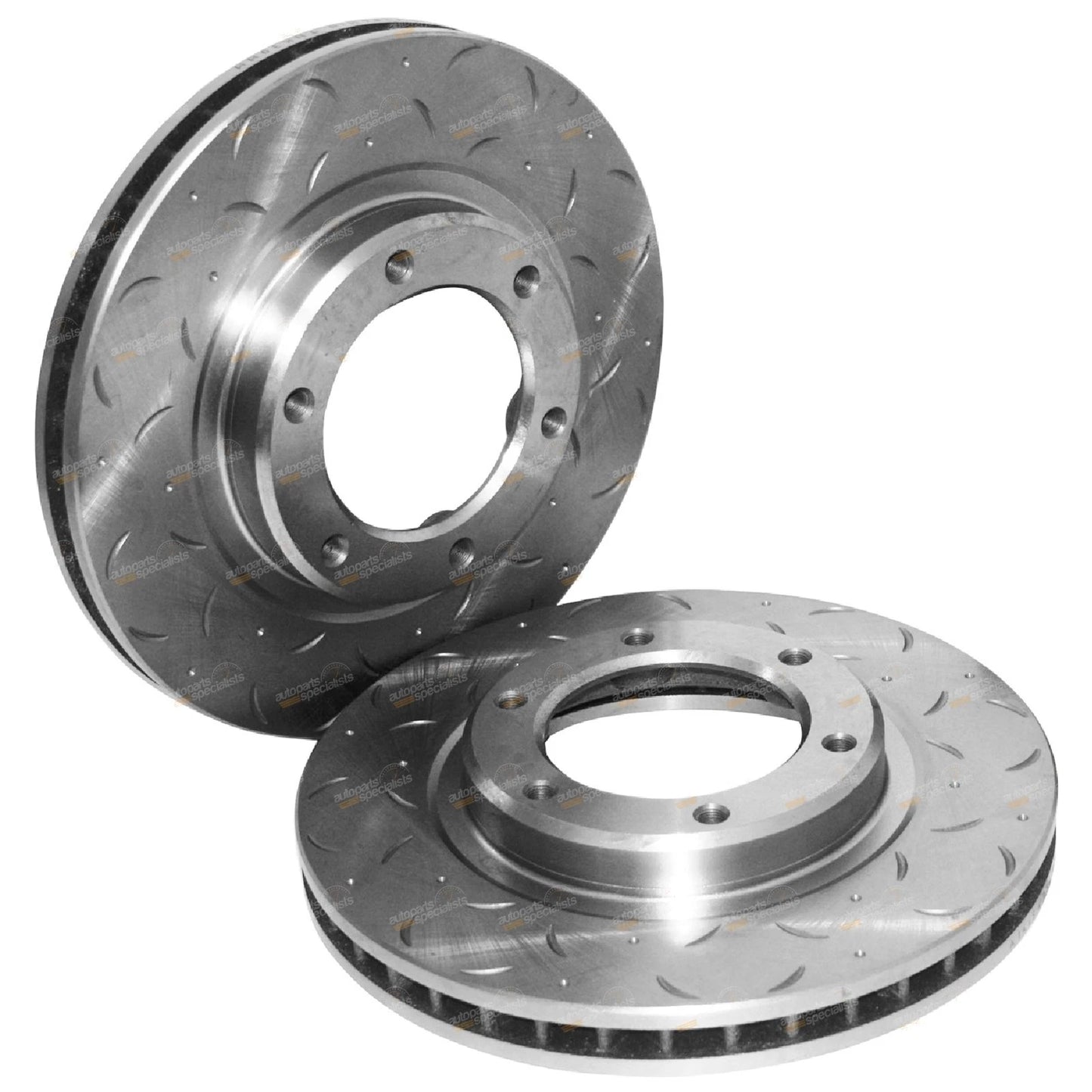 2x Drilled + Slotted Disc Rotor for Landcruiser FZJ80 HDJ80 (1992–1998)