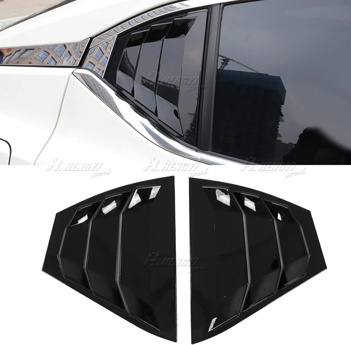 Gloss Black Rear Louver Vent Shutter Cover Trim for Nissan Sentra (2024–2024)