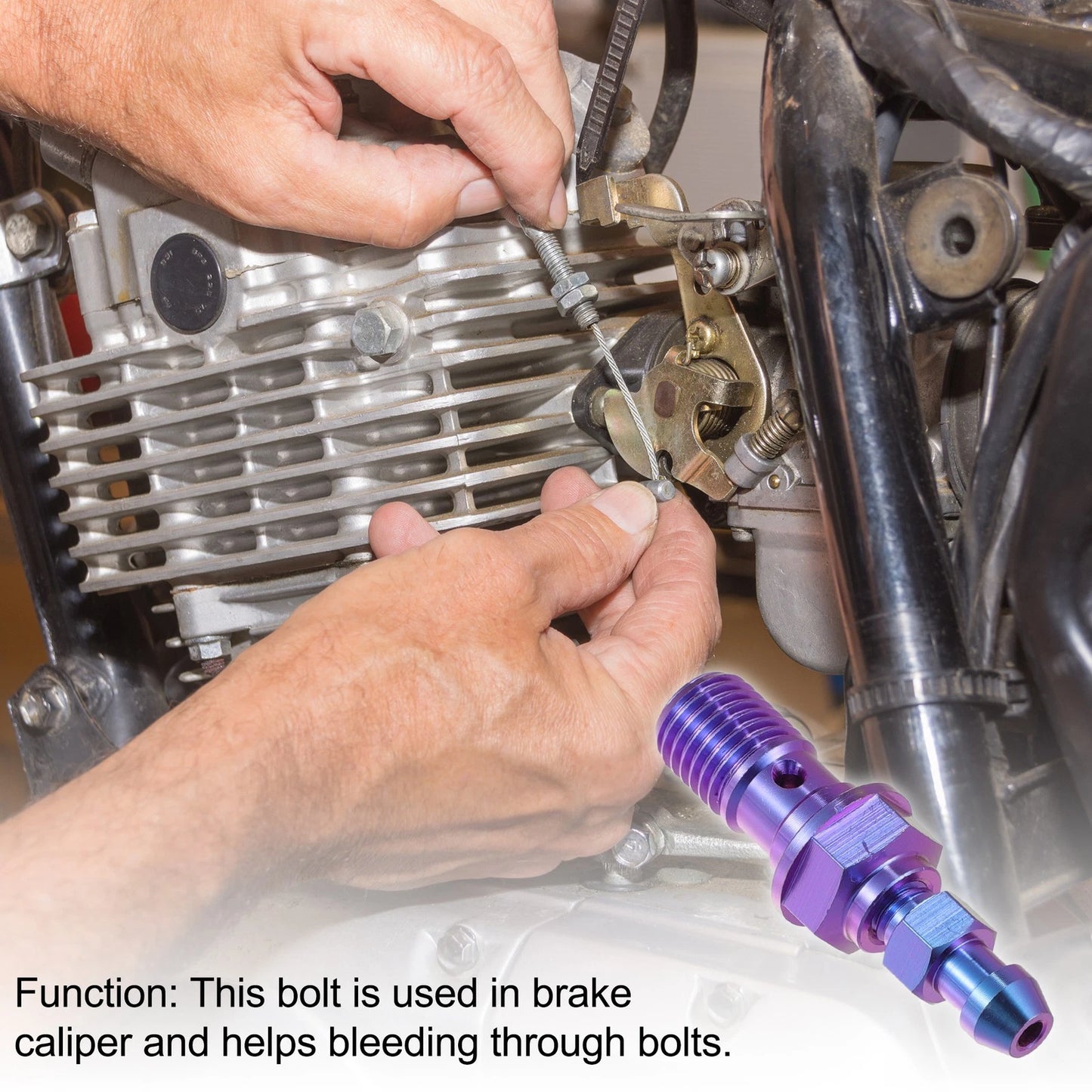 M10x1.25 Brake Master Cylinder Screw Titanium Blue Purple for Motorcycle