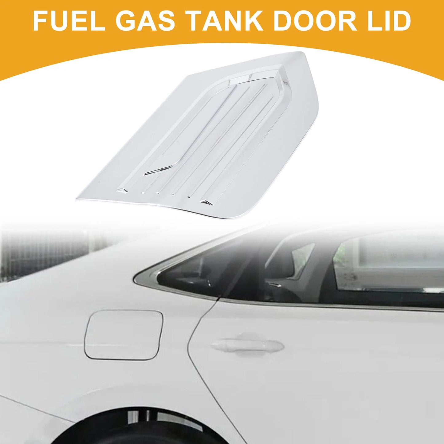 Fuel Tank Door Cap for Honda Fit (2021-2025) Chrome Silver Filler Flap Cover