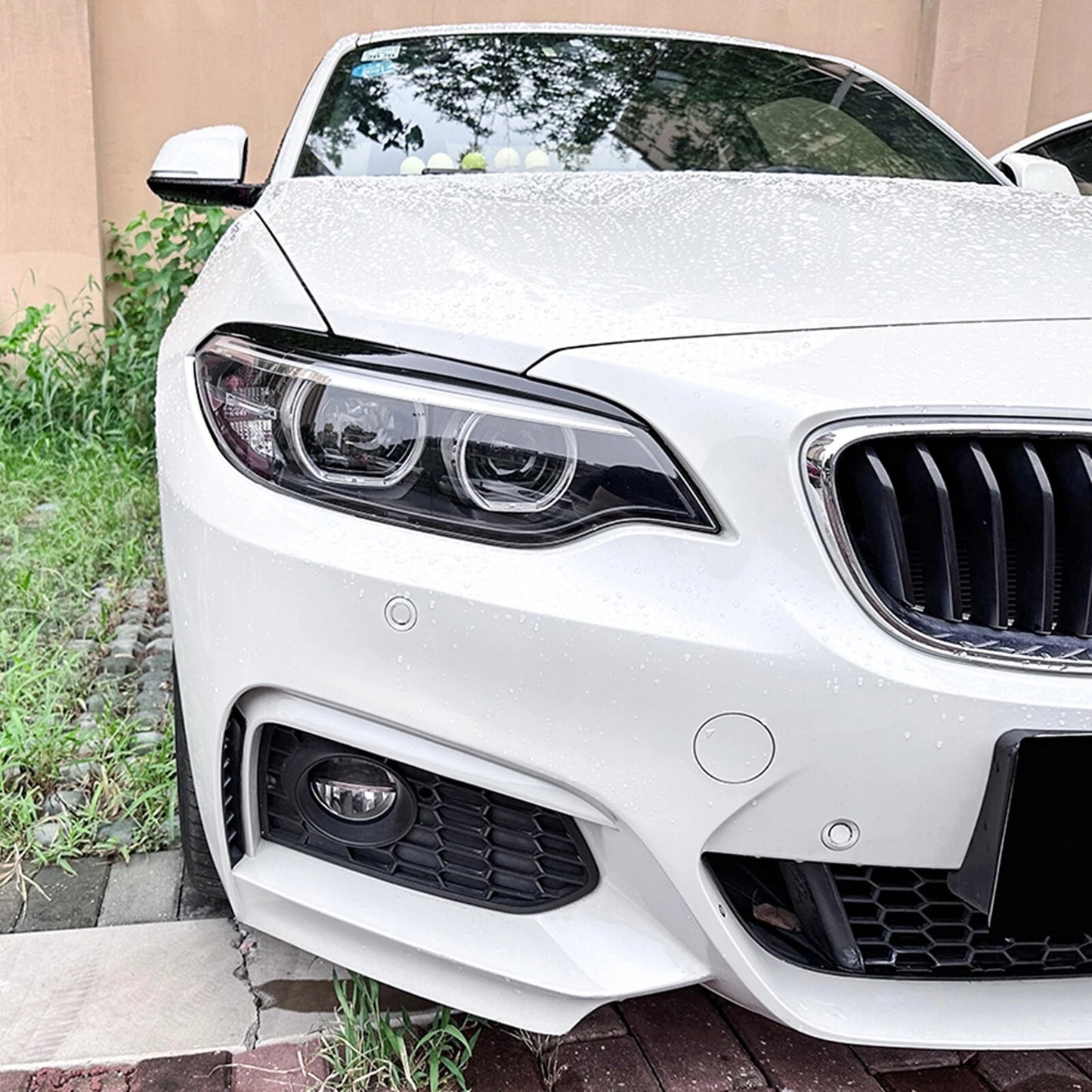 2 x Headlight Eyelid Covers for BMW F22 F23 M Sport (2014-2021) Black