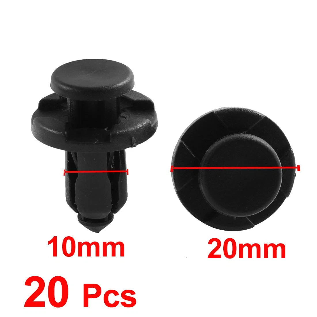 20 x Black Plastic Rivet Fastener Clips 10mm for BMW