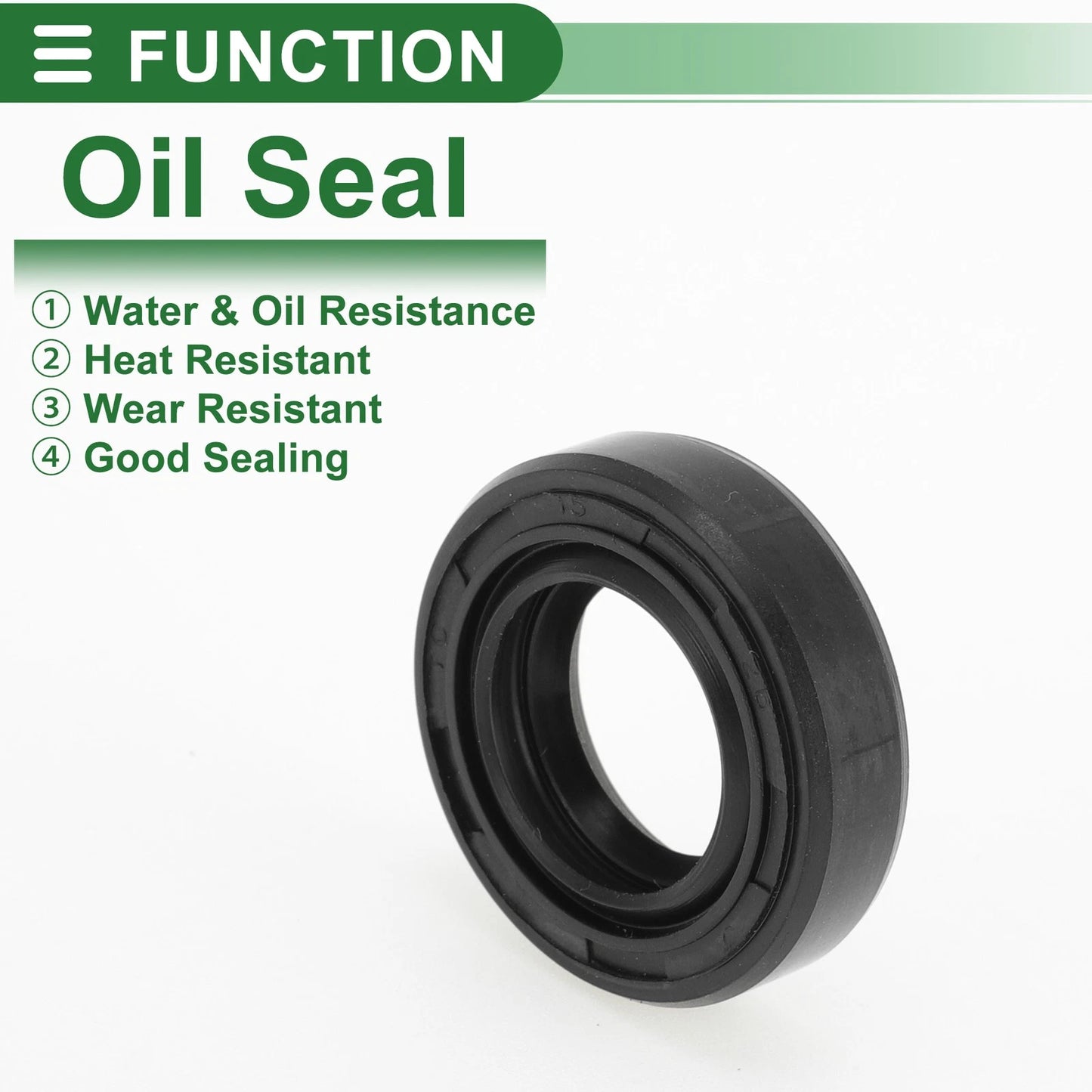 Oil Seal 15x26x7mm NBR Black 5 Pcs Rotary Shaft Seal for Car