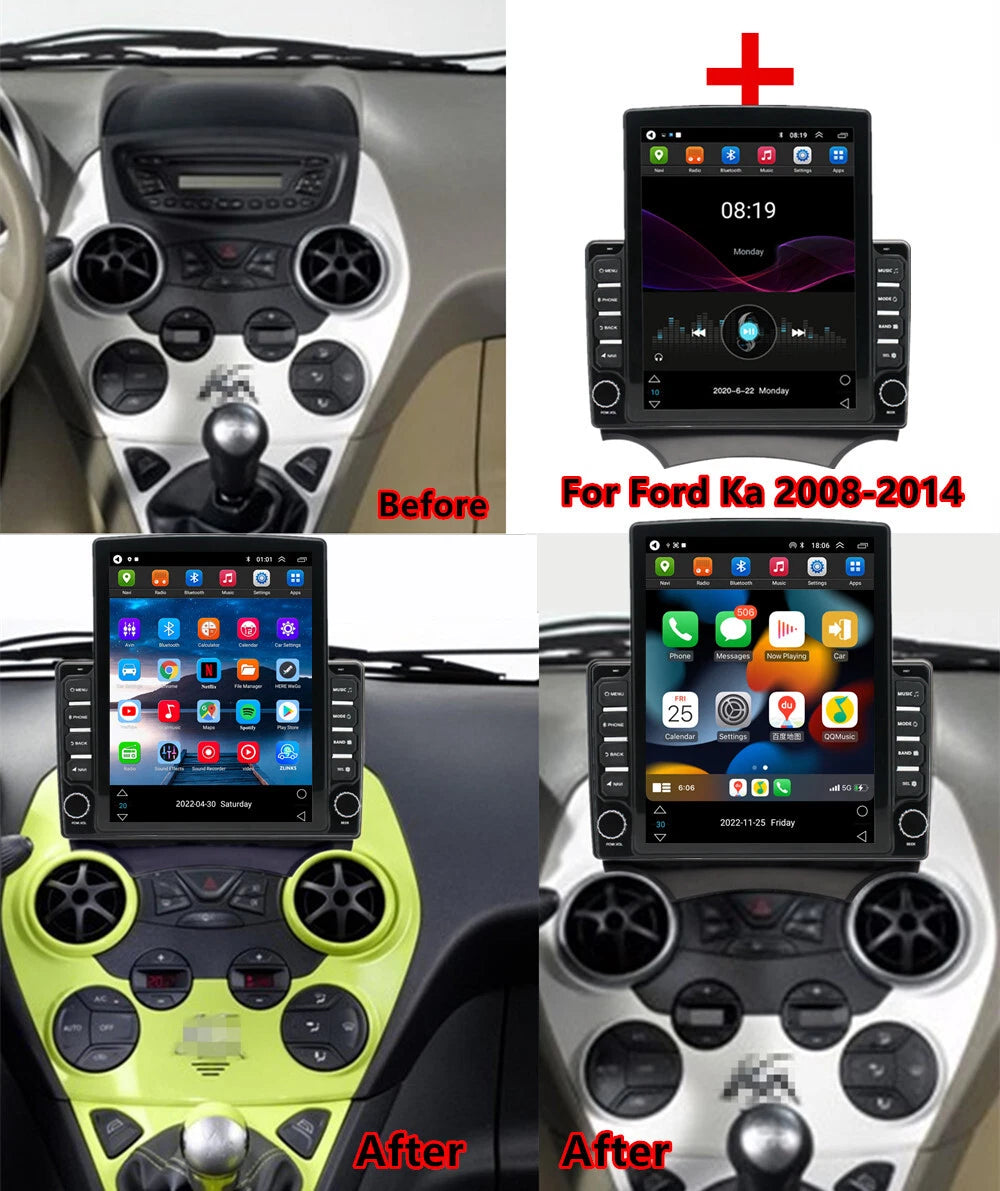 9.7'' Carplay Stereo Radio GPS Navigation for Ford Ka (2008-2014)