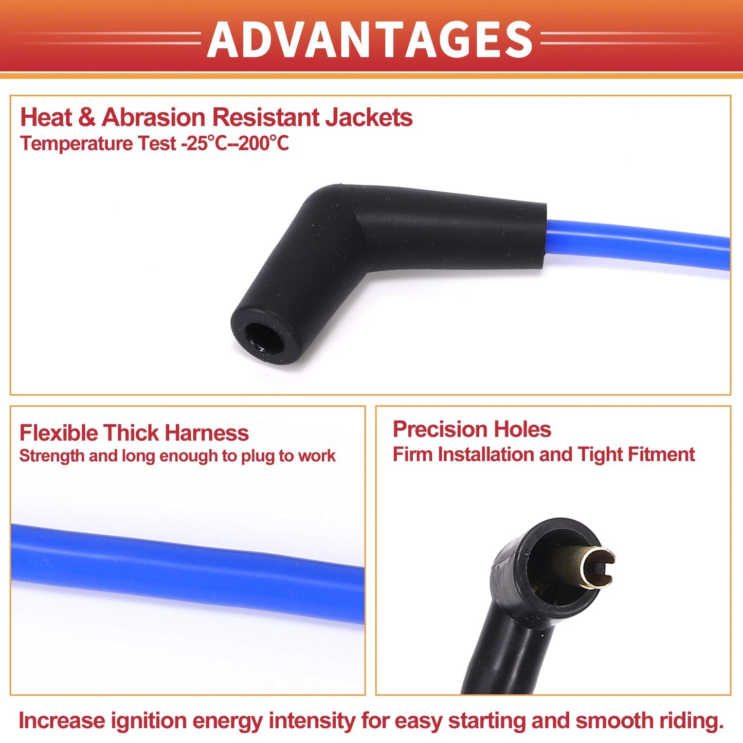 10 x Spark Plug Wire Ignition Coil Cables for Ford F-150 (1979-1995)