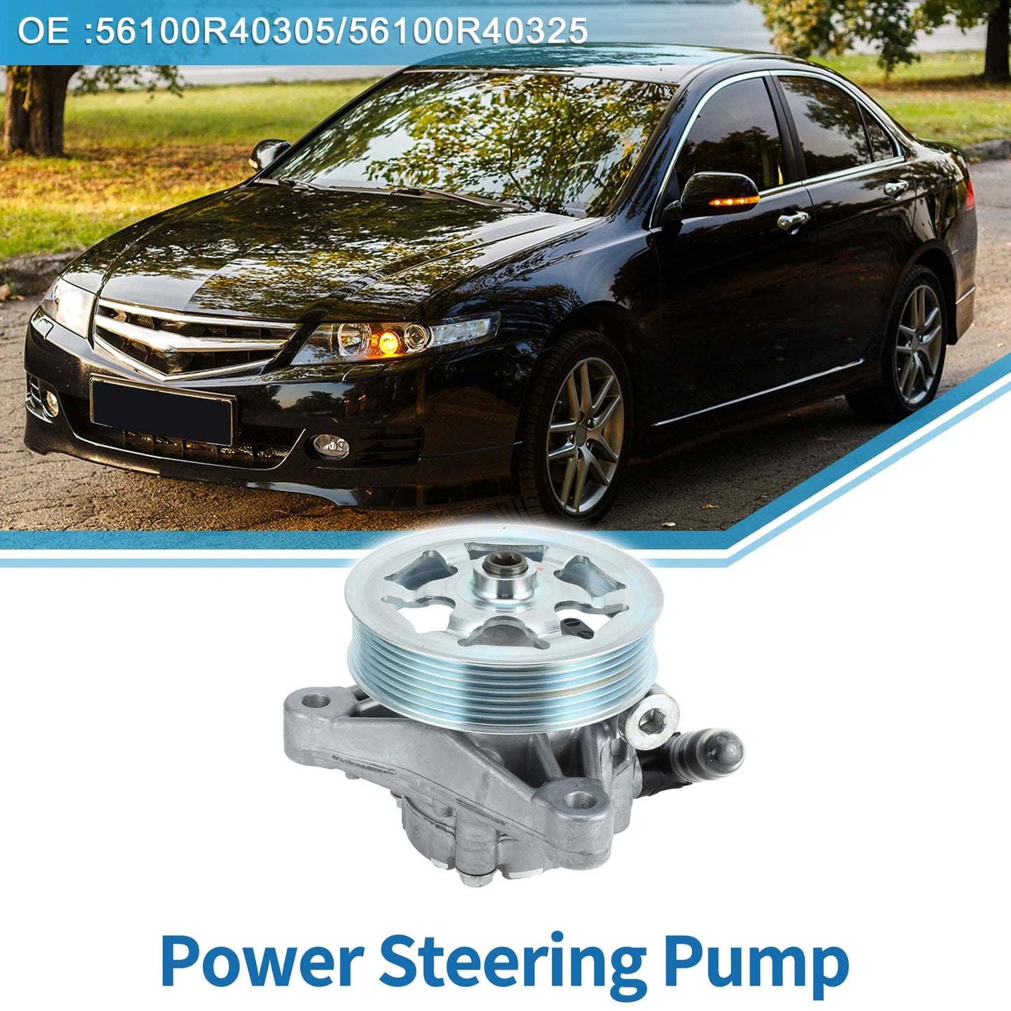 Power Steering Pump w/ Pulley for Honda Accord (2008-2012) 2.4L