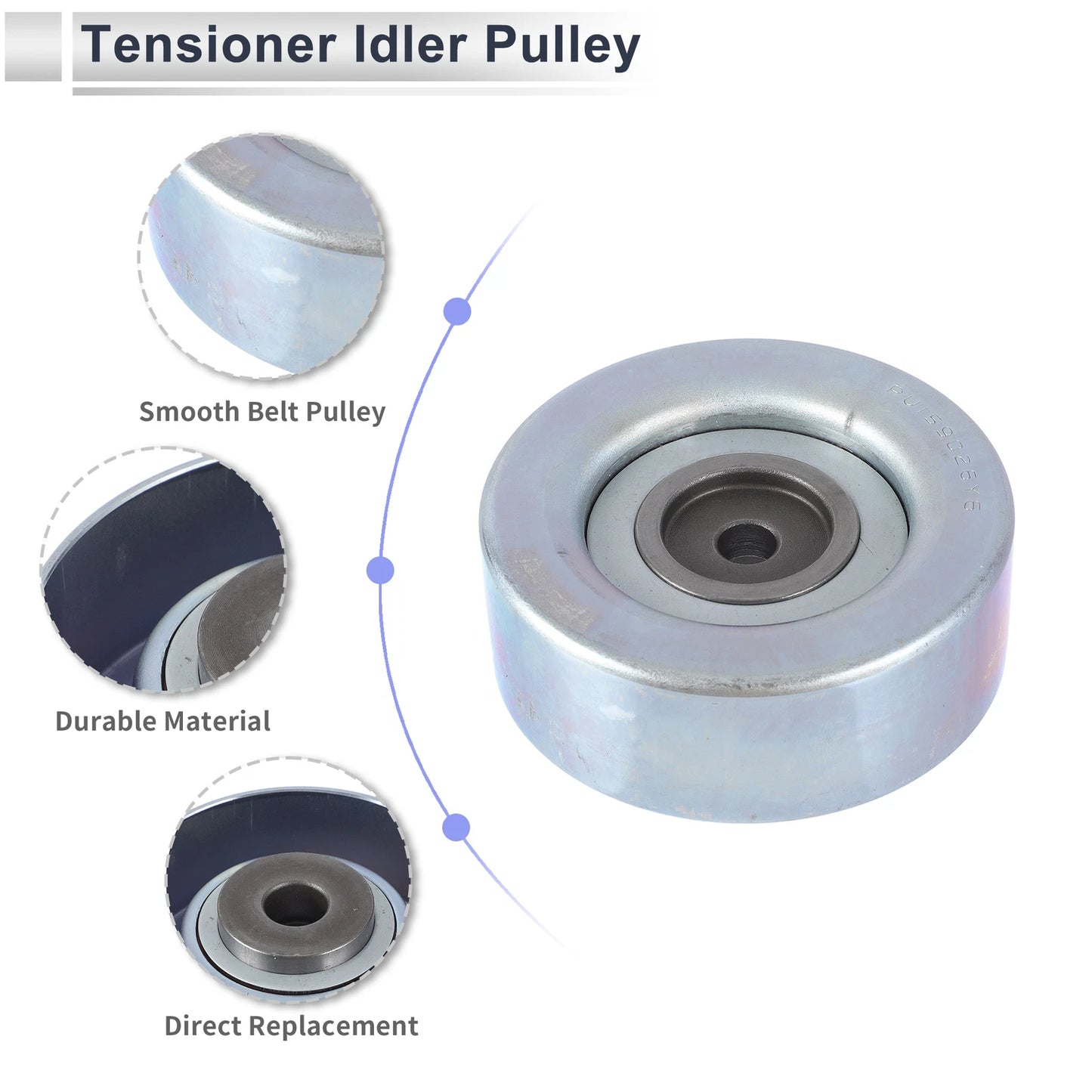 Drive Belt Idler Pulley for Hyundai Sonata, Kia (1990-1998) - 1 Pc