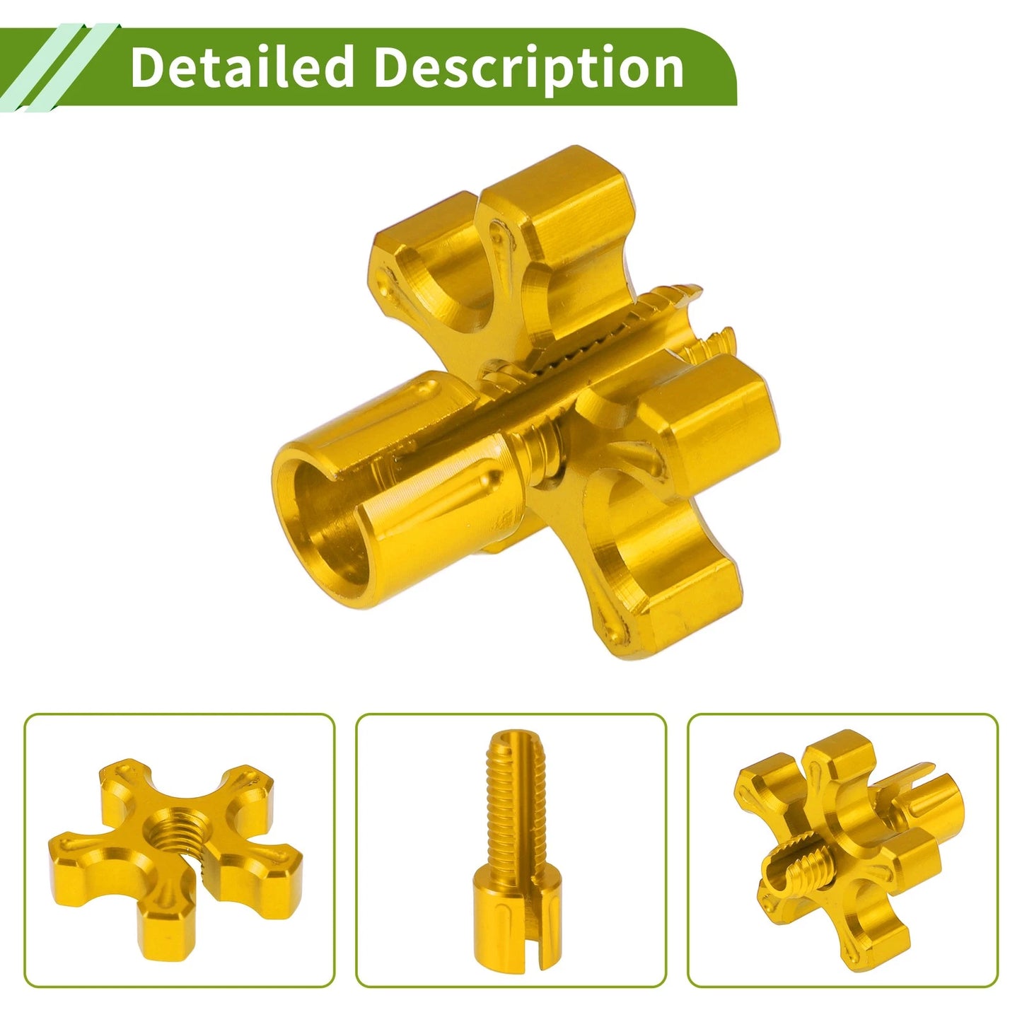 2 x M8 Aluminum Clutch Brake Cable Adjuster Screw Gold Tone for Motorcycle
