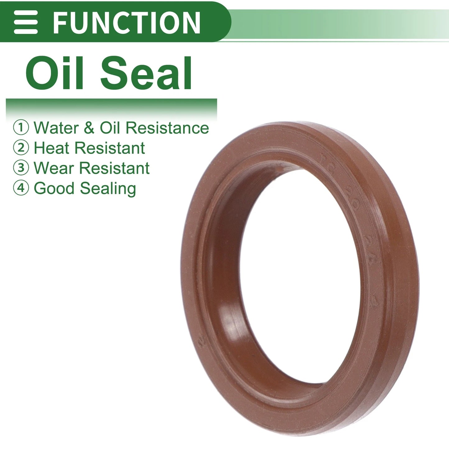 Oil Seal 20x26x4mm FKM Rubber Brown 5 pcs