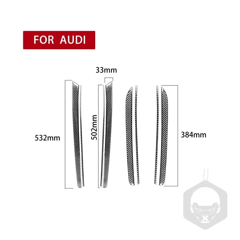 Carbon Fiber Interior Door Panel Strip Cover Trim Fit For Audi A5 2009-2016