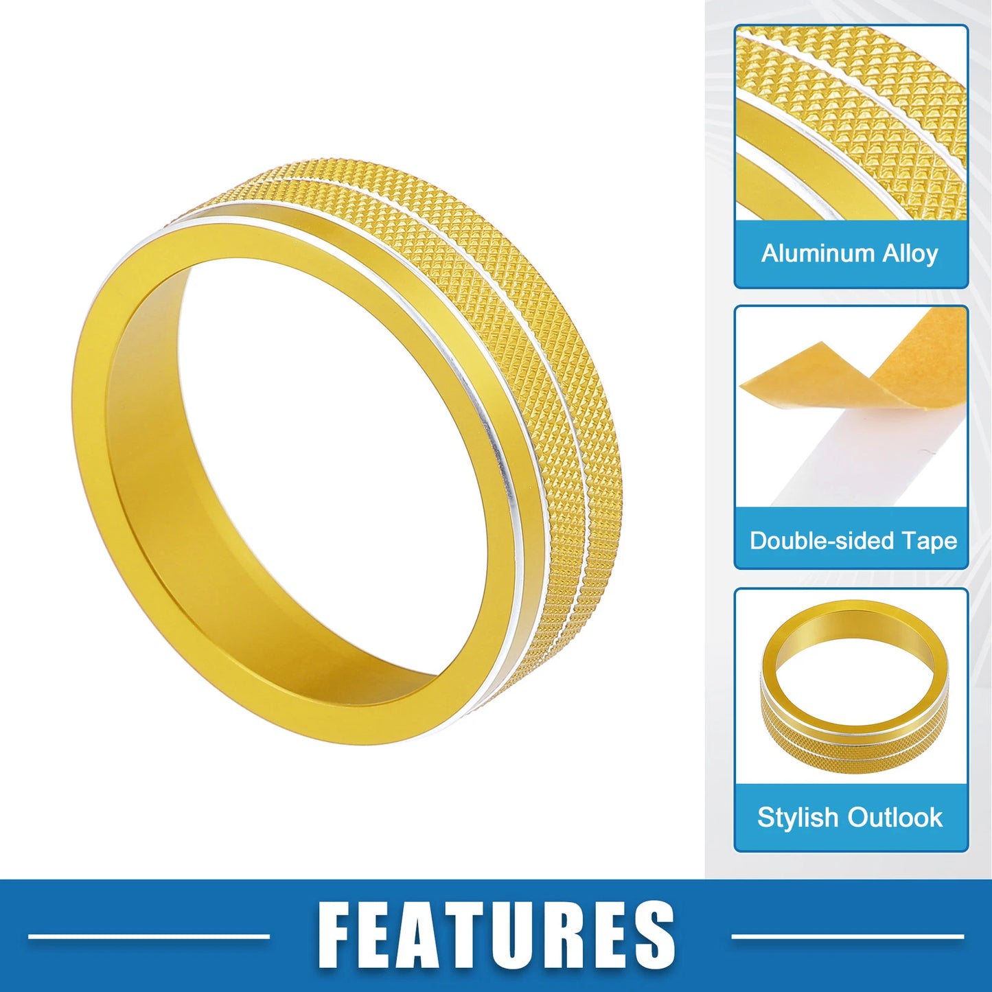 4WD Knob Cover Trim for Jeep Cherokee, Compass (2014-2021, 2017-2021) Gold Tone