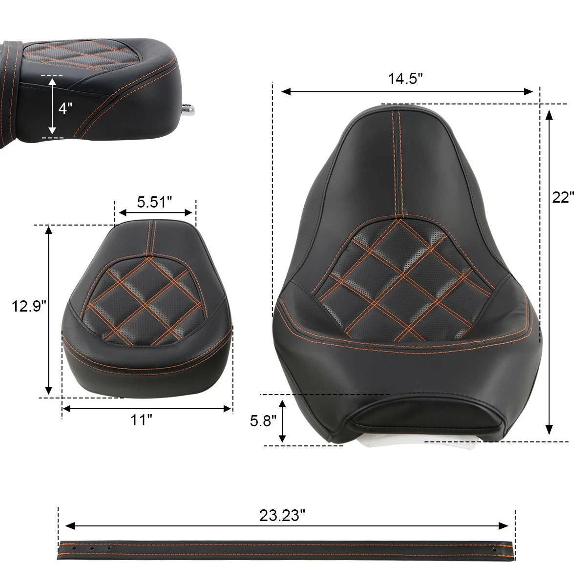 Driver Passenger Seat for Harley CVO Road King Street Glide 2009-2023