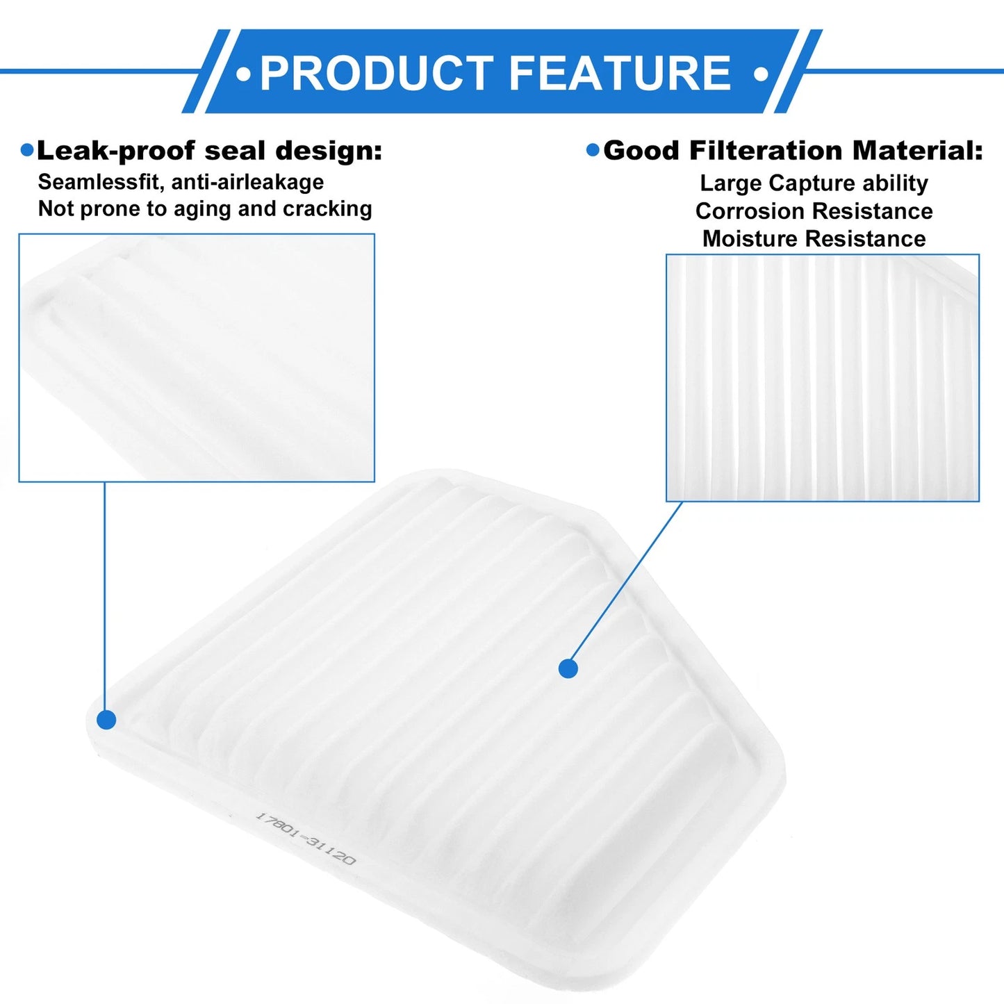 Engine Air Filter for Toyota Camry 3.5L V6 (2007-2011) 1 Pcs