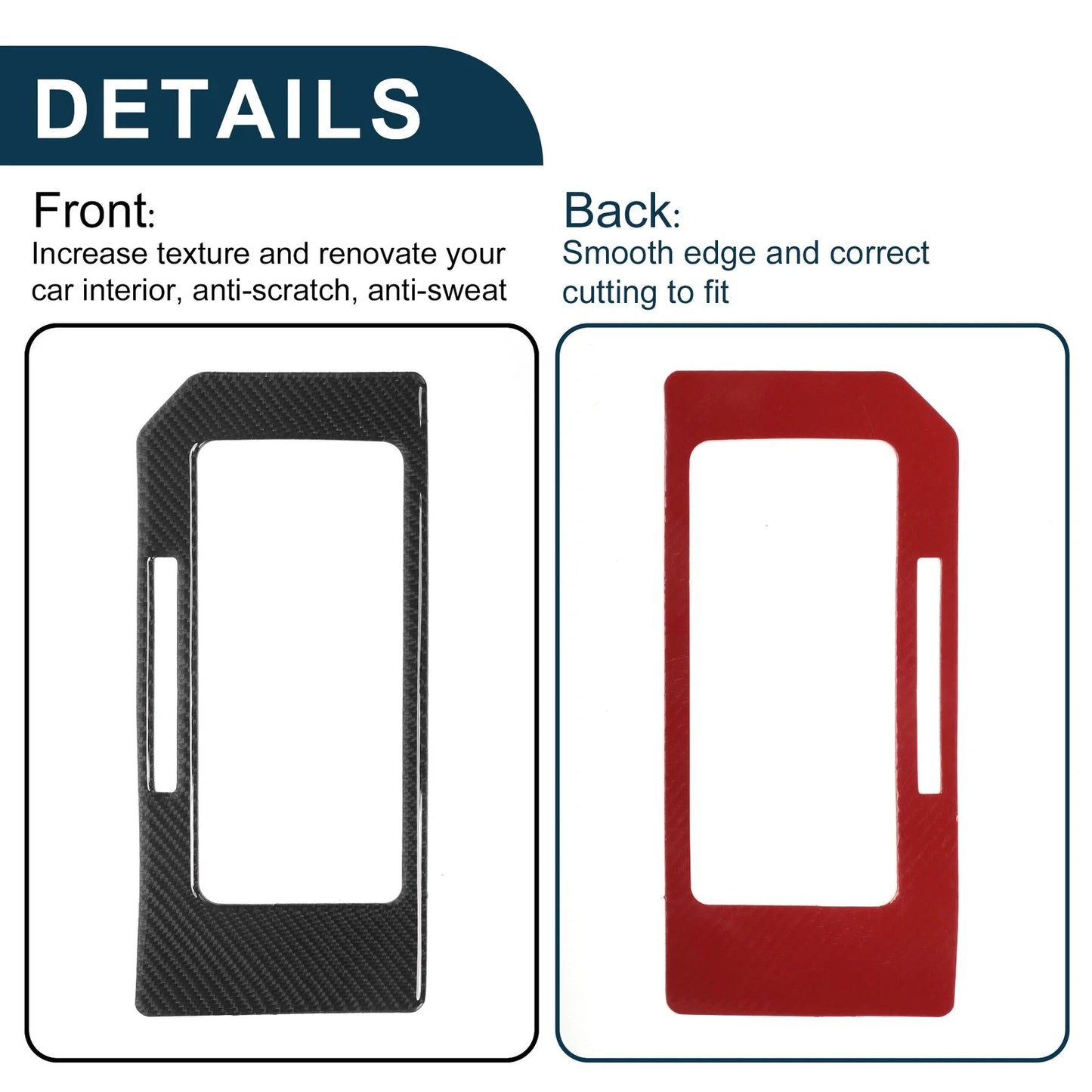 ABS Gear Shift Knob Cover Sticker for Ford F150 (2015-2020) Carbon Fiber Black