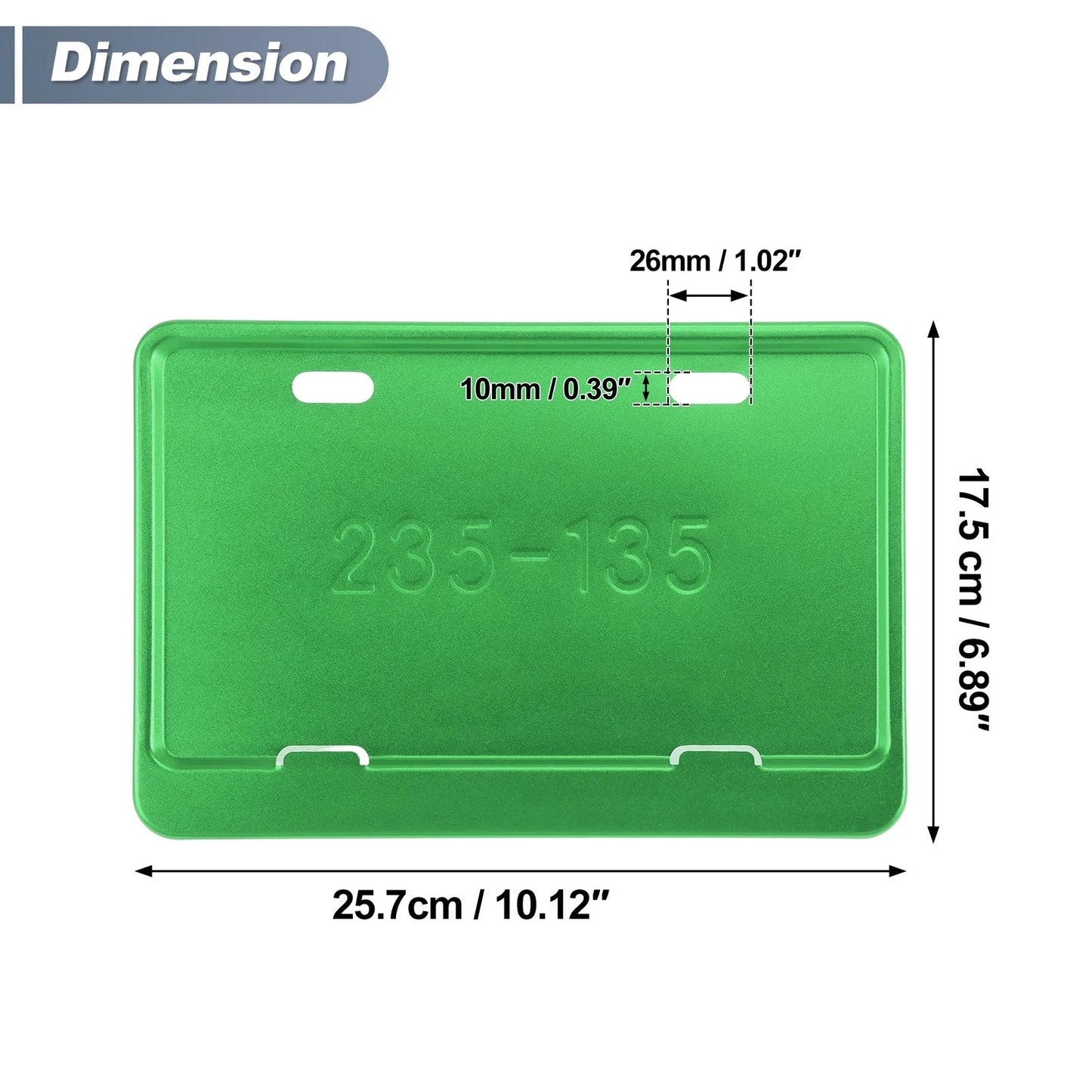Plate Holder Bracket / 26x10 mm Hole / Aluminum Alloy Green for Motorcycle