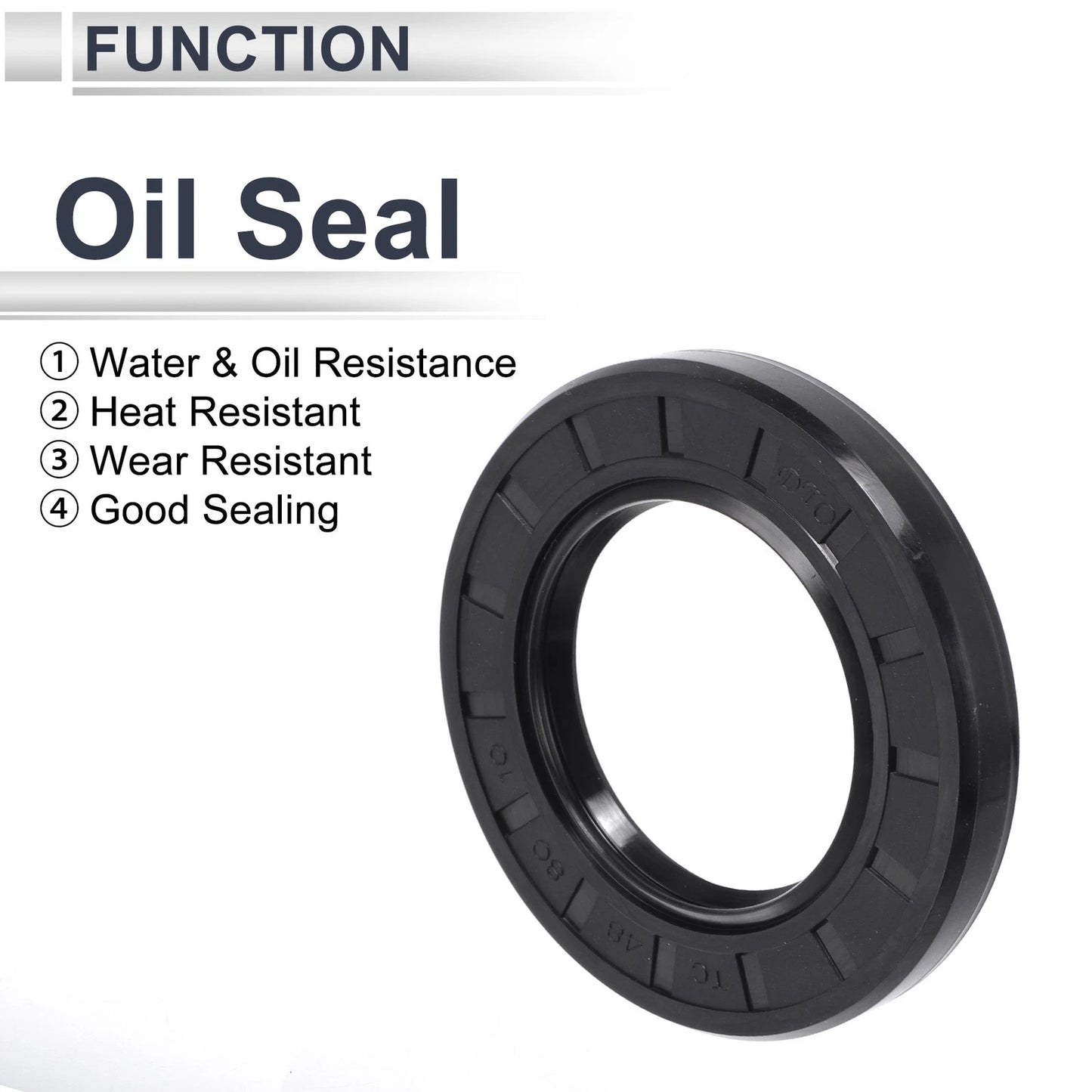 Oil Seal Rotary Shaft Seal NBR Rubber 48x80x10mm 5 Pcs