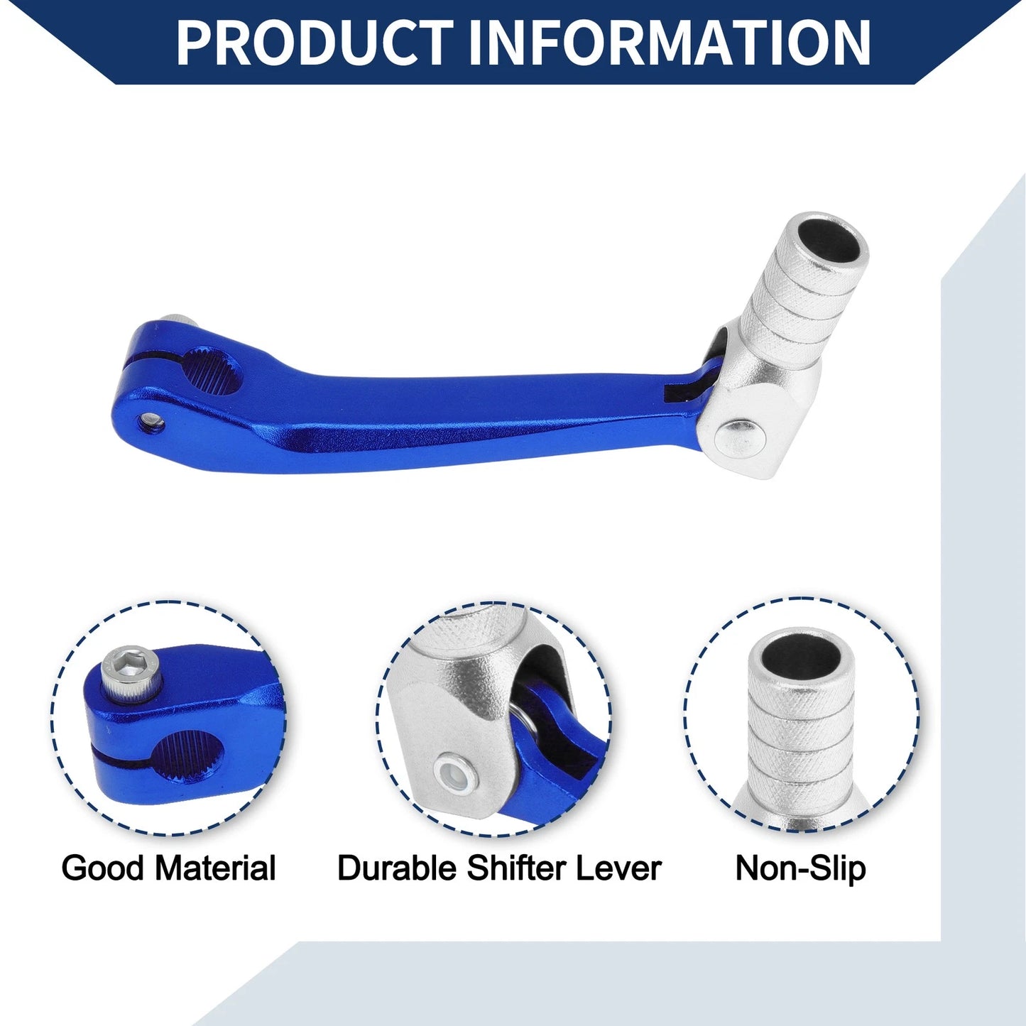 Folding Gear Shifter Lever Blue Silver Tone for Honda CRF150F (2003–2017)