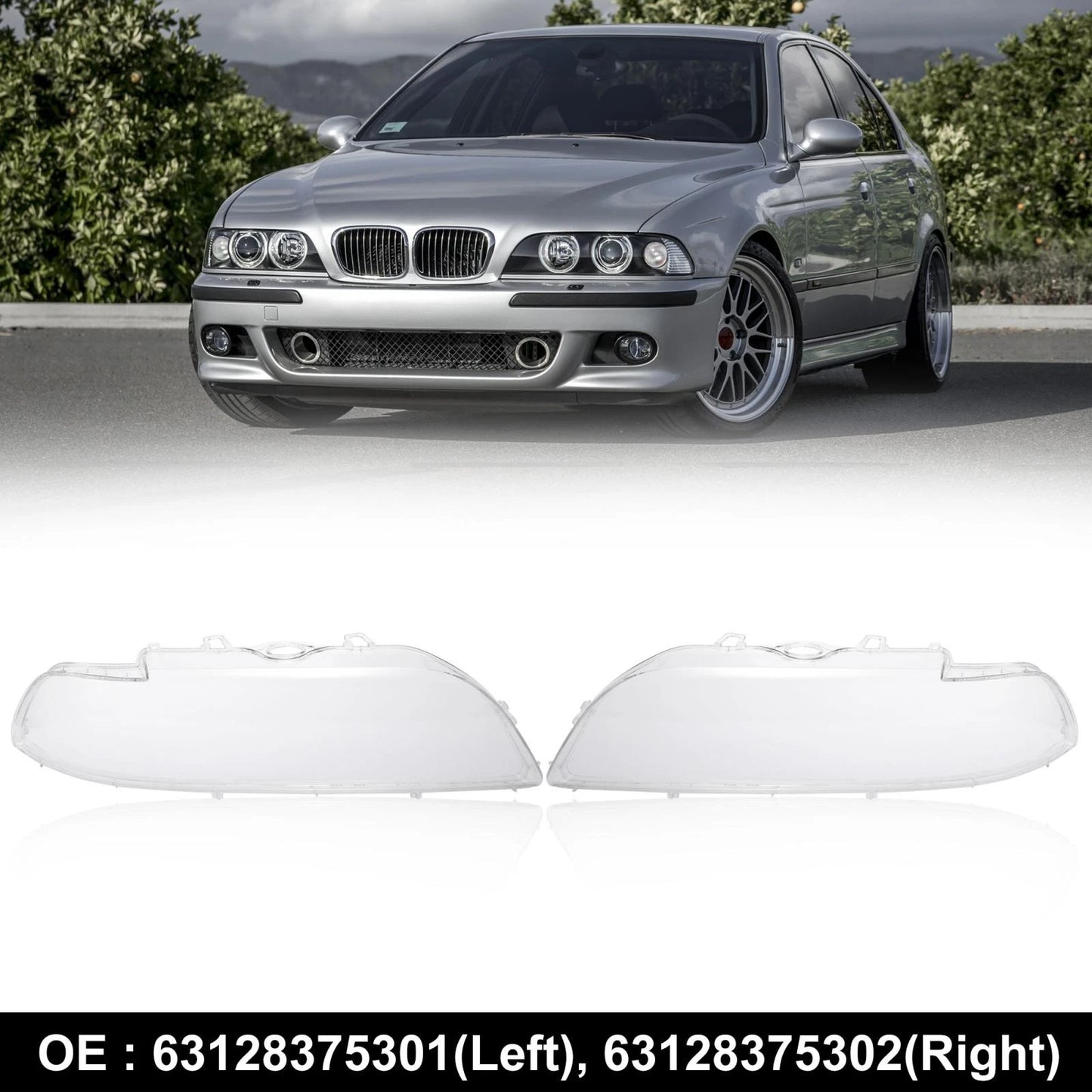 Headlight Lens Covers for BMW E39 525i 528i (1996-2003) - 1 Pair