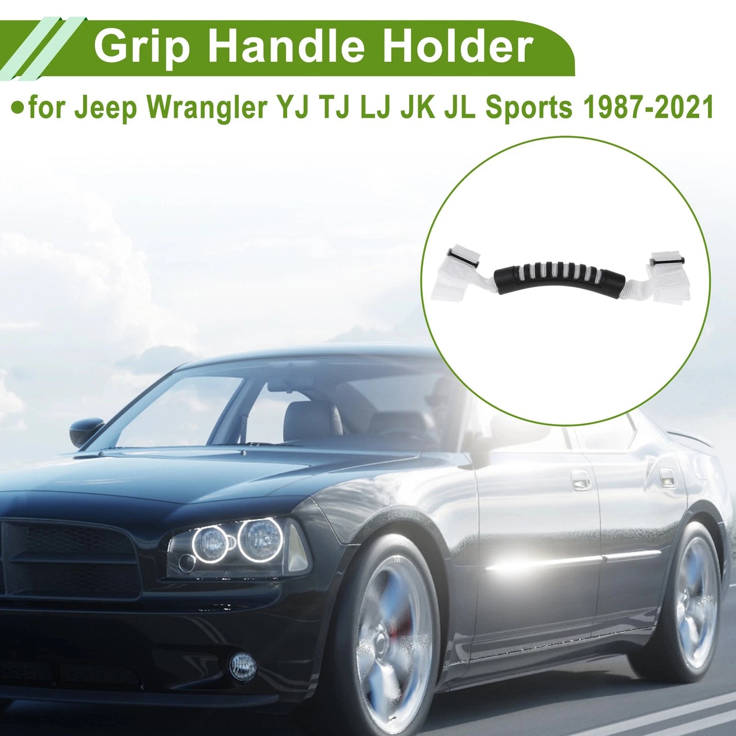 Roll Bar Grab Handles for Jeep Wrangler YJ TJ LJ JK JL 1987-2021 ( White)
