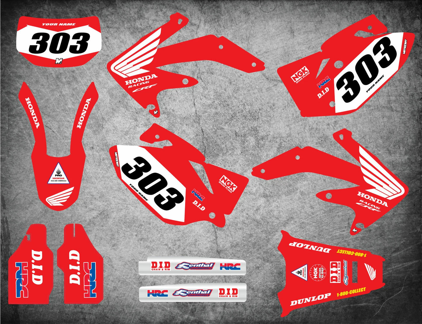 Custom Graphics Kit PRESTO STYLE for Honda CRF 450X (2005-2017)