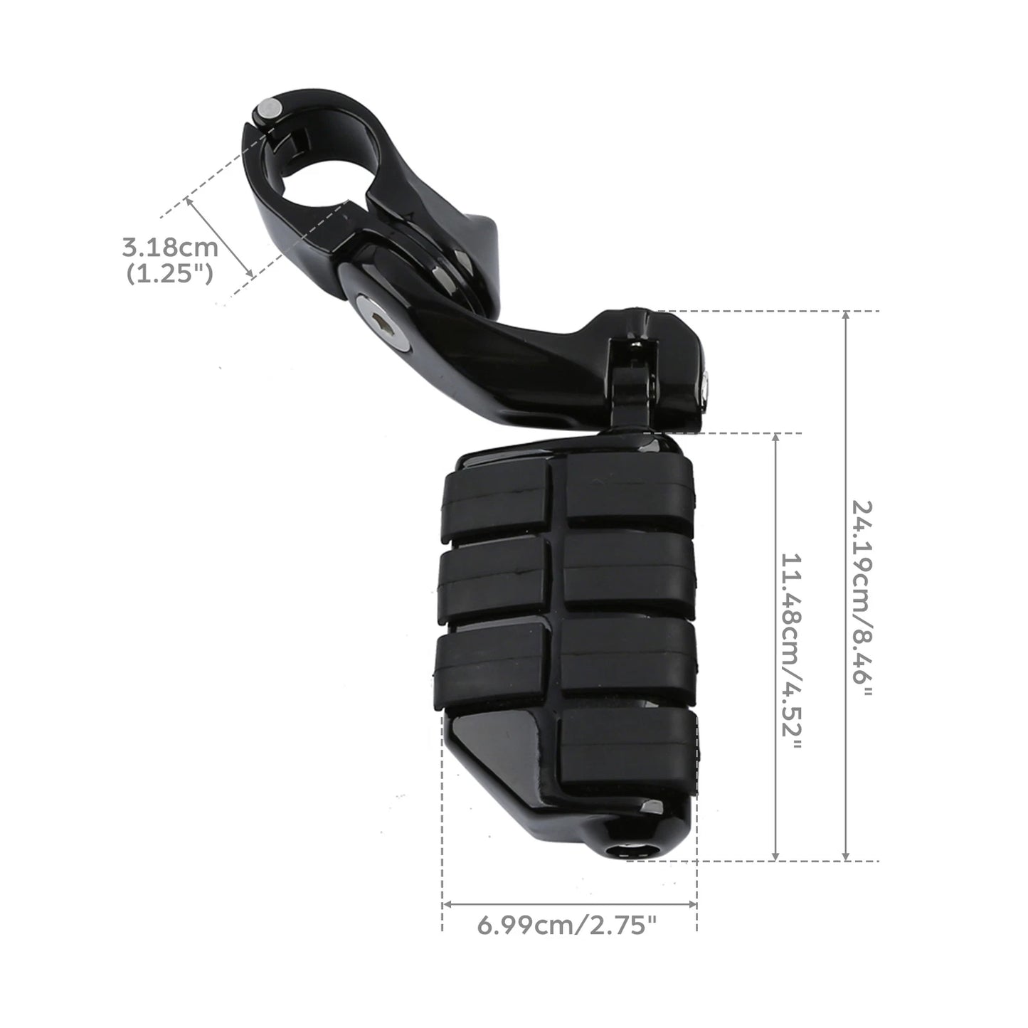 1.25" Adjustable Highway Short Angled Foot Pegs for Harley