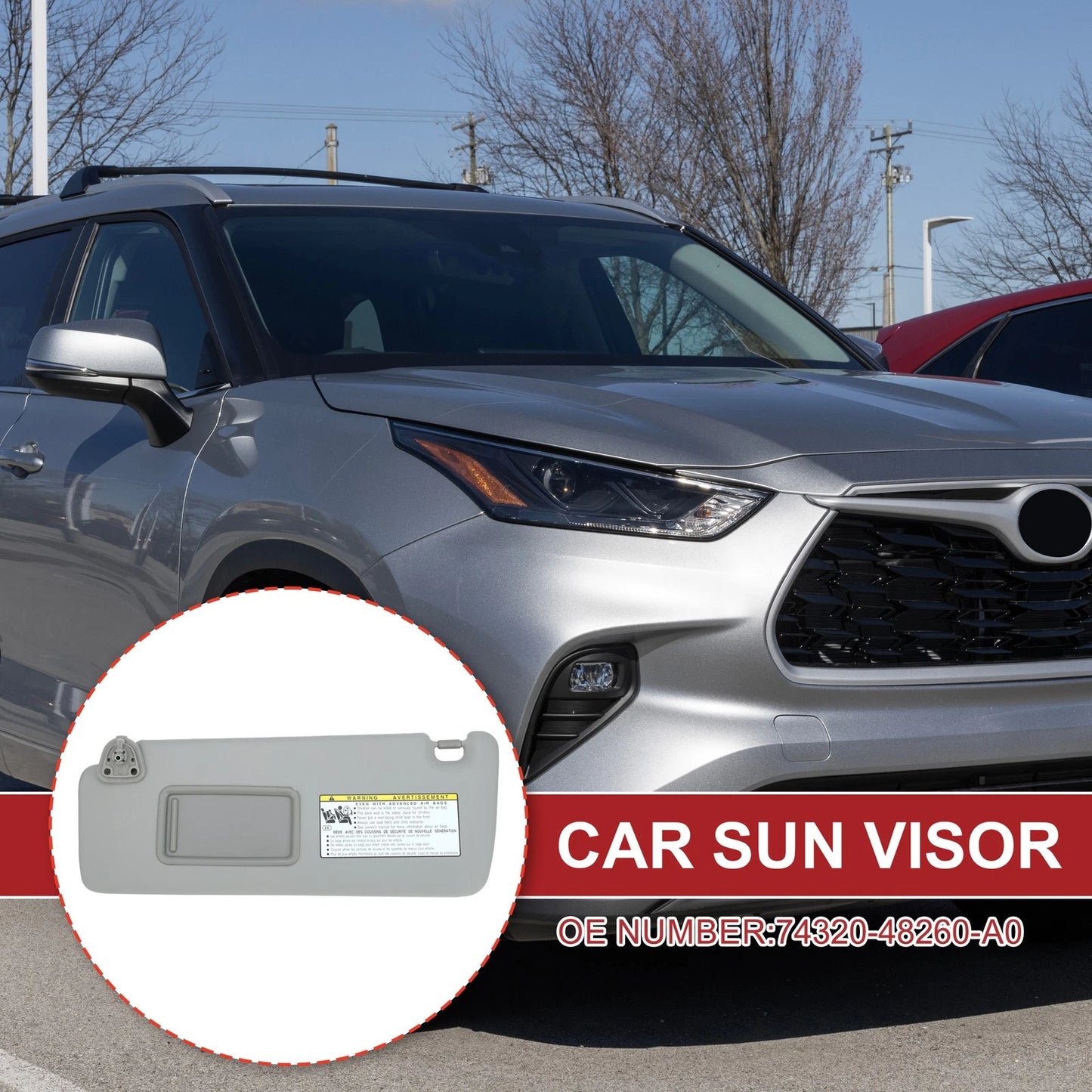 Sun Visor for Toyota Highlander 2004-2007 Left Driver Side