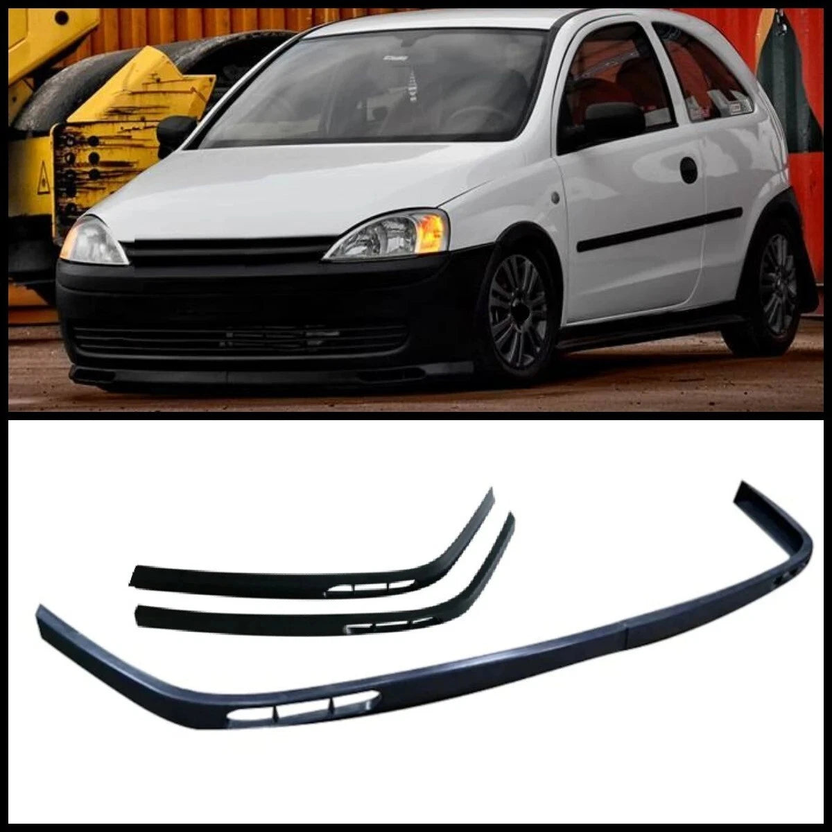 2 Piece Euro Front Bumper Splitter for Opel Corsa C (2000-2006)