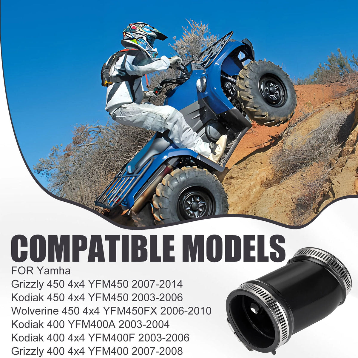 Air Cleaner Boot Joint for Yamaha Grizzly 450 4x4 YFM450 (2007–2014)