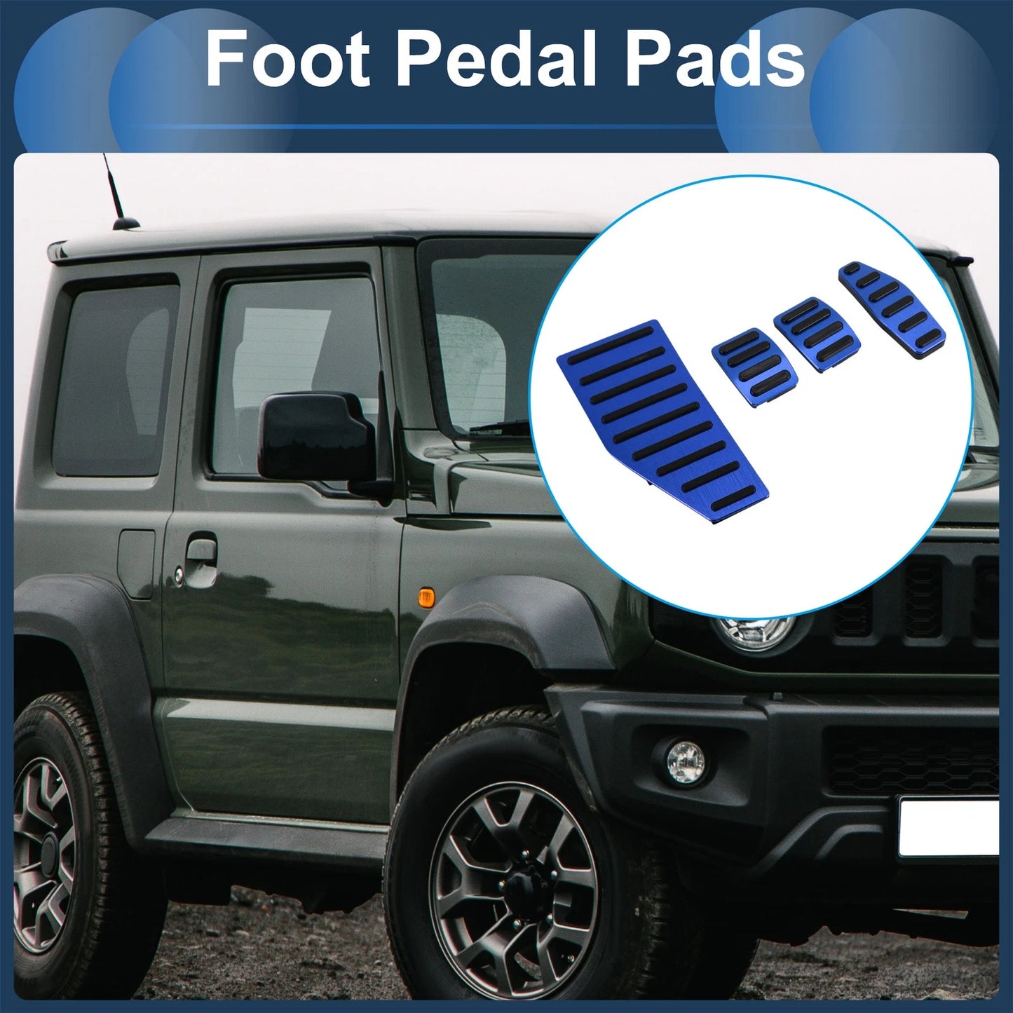 4 Pcs Manual Foot Accelerator Pedal Covers for Suzuki Jimny (2018-2022) Blue