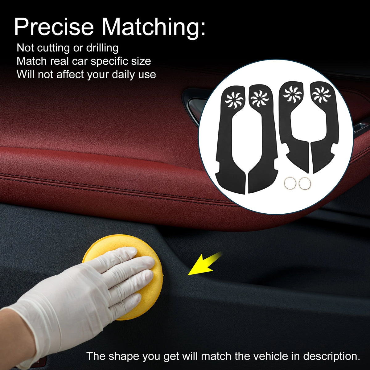 Door Anti Kick Pad Sticker Protector 1 Set for Toyota Crown (2015-2015)
