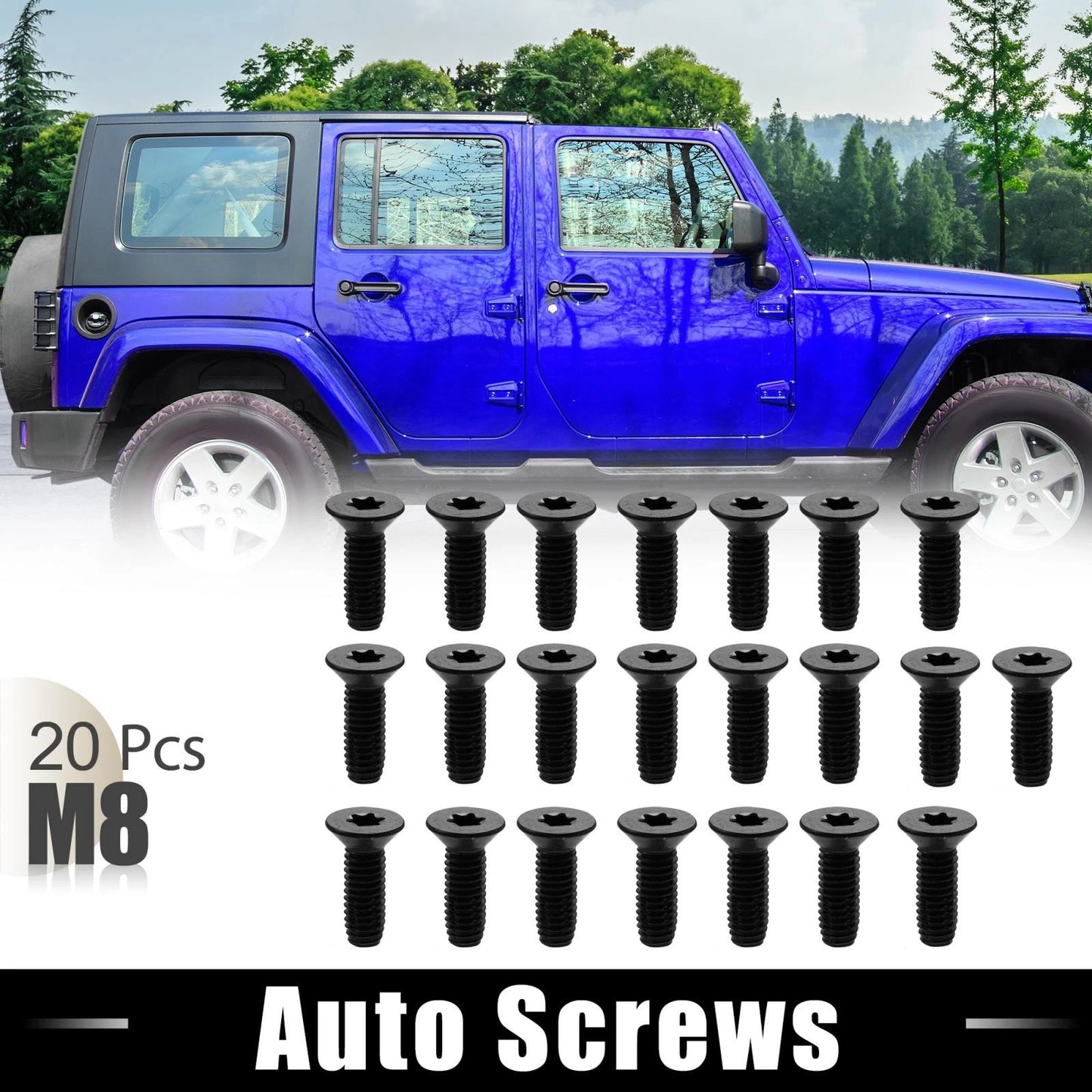 20 x Auto Screws for Jeep Wrangler CJ7 YJ TJ Tailgate Door Bolts (76-06)