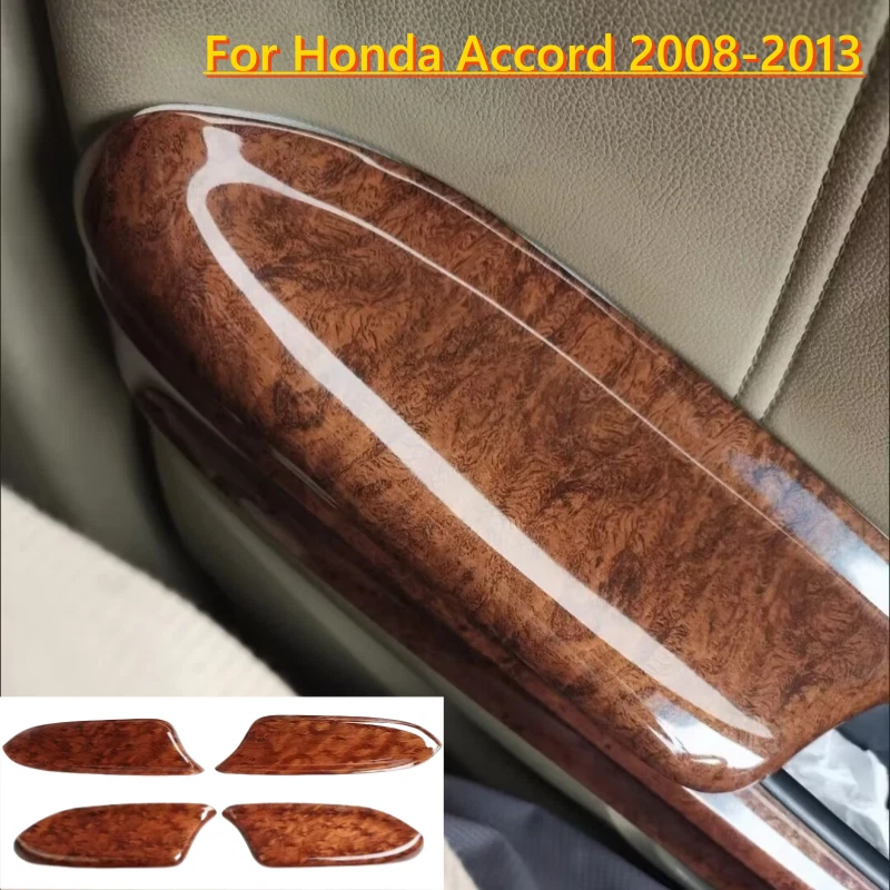 4X Peach Woodgrain Door Armrest Trim for Honda Accord Crosstour (2008–2013)