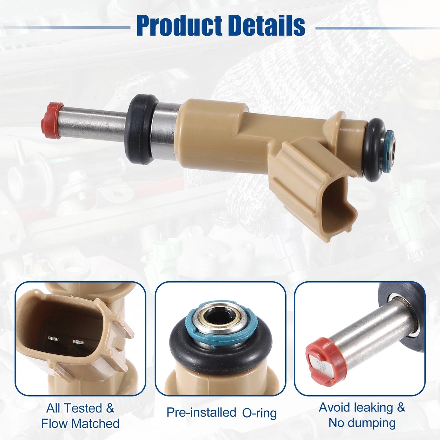 6x Fuel Injector Nozzle for Toyota 4Runner (2010–2019)