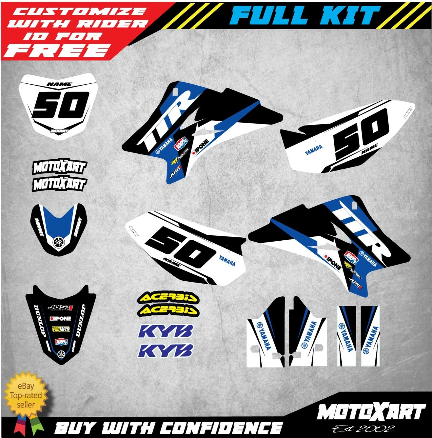 Custom Graphics Full Kit for Yamaha TTR 50 (2006-2023) - Strength Style Decals