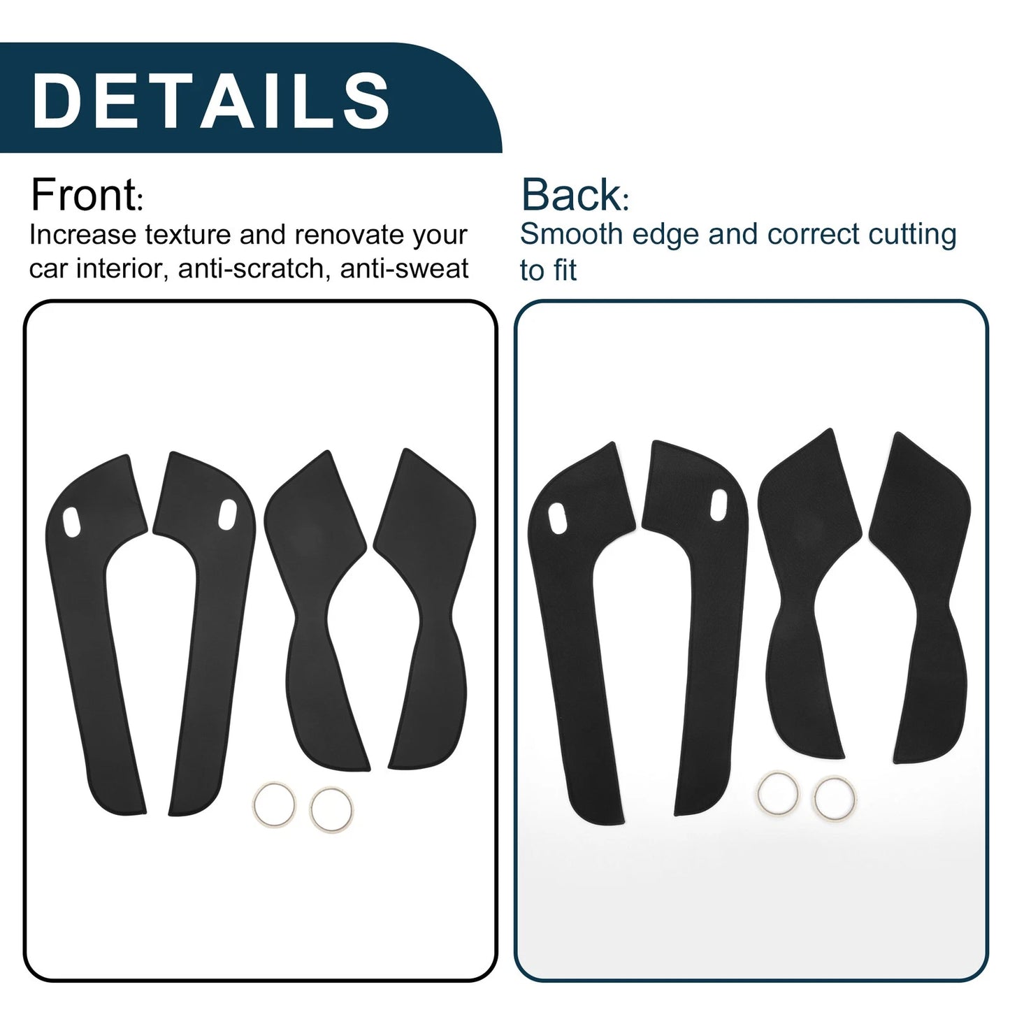 Car Door Anti Kick Pad Sticker Protector for Ford Mondeo (2007-2012) Black