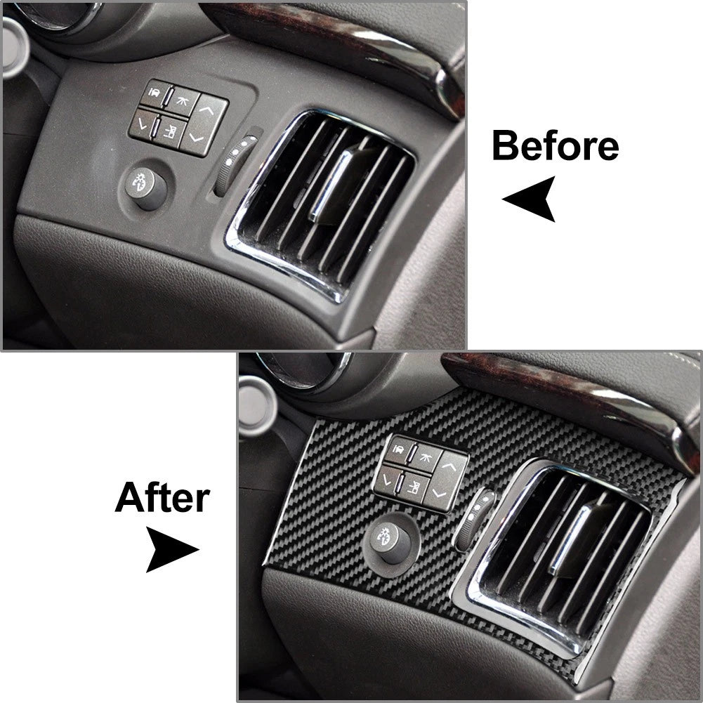 Carbon Fiber Black Interior Side Air Vent Cover Trim for Cadillac CTS (08-13)