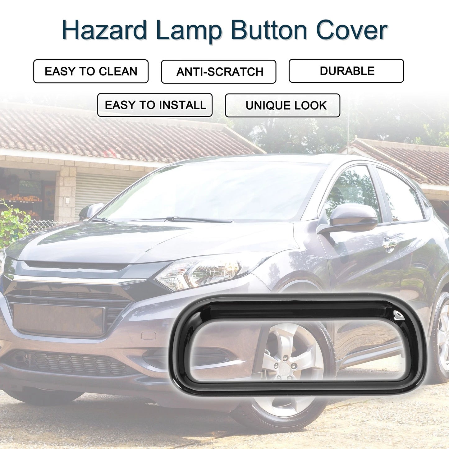 Warning Lamp Button Cover for Honda Vezel RV3/4/5/6 (2021-2024) - Black 1 Pcs