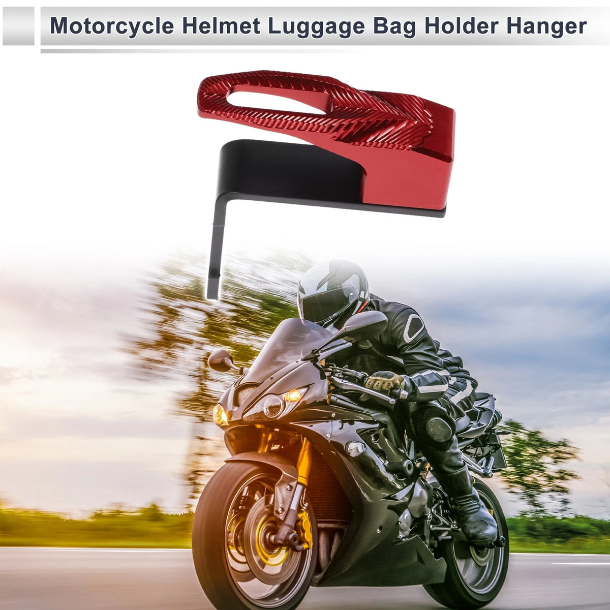 Square Aluminum Alloy Motorcycle Hanging Hook / 1 x Red 83mm Length for Motorcycle