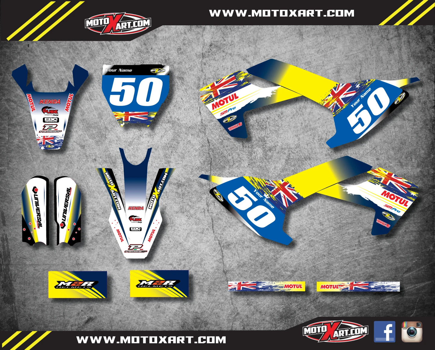 Custom Graphics for Husqvarna TC 50 2017 - AUSSIE PRIDE Decals