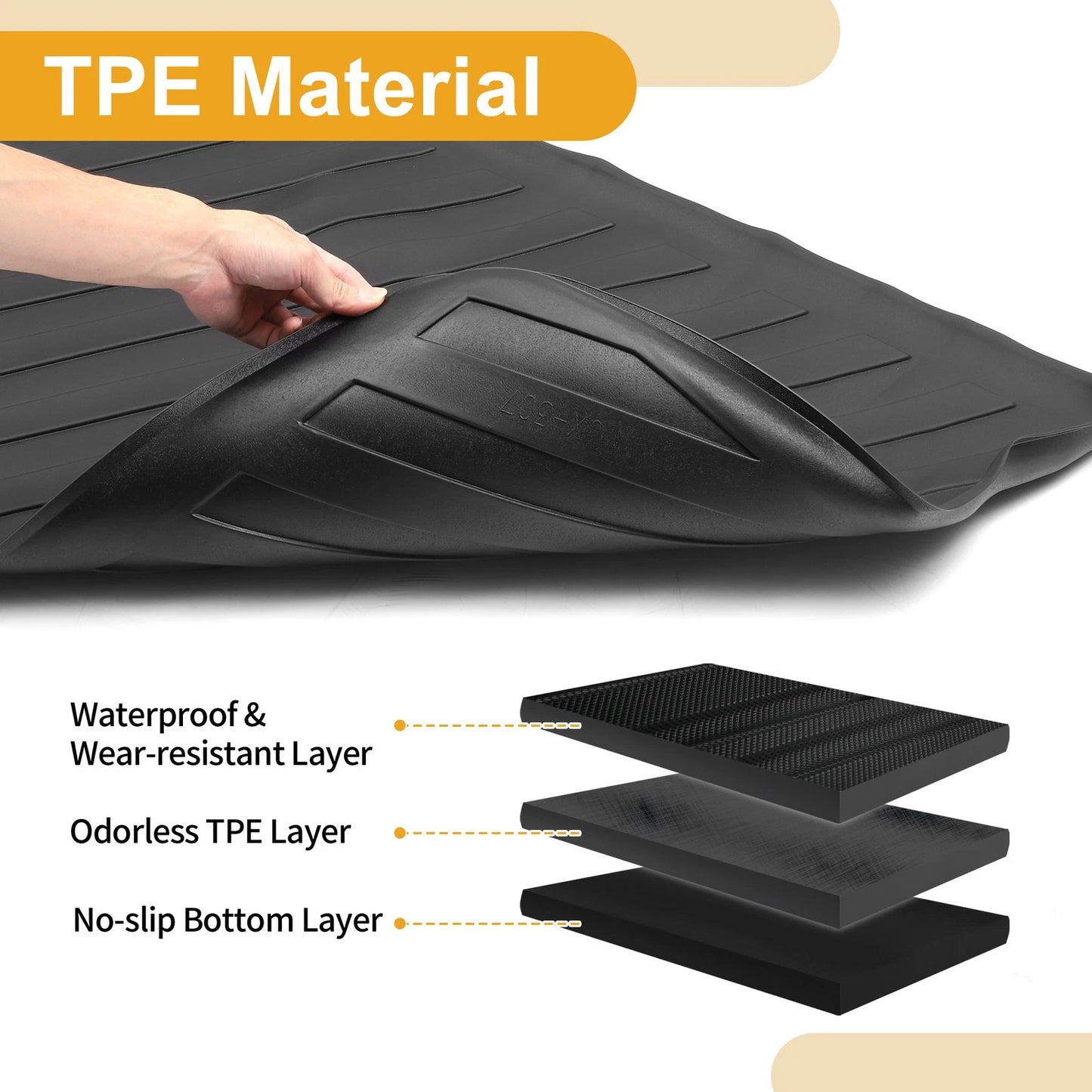 Cargo Liner Rear Trunk Mat for Honda Odyssey (2018-2024) Diagonal Stripes