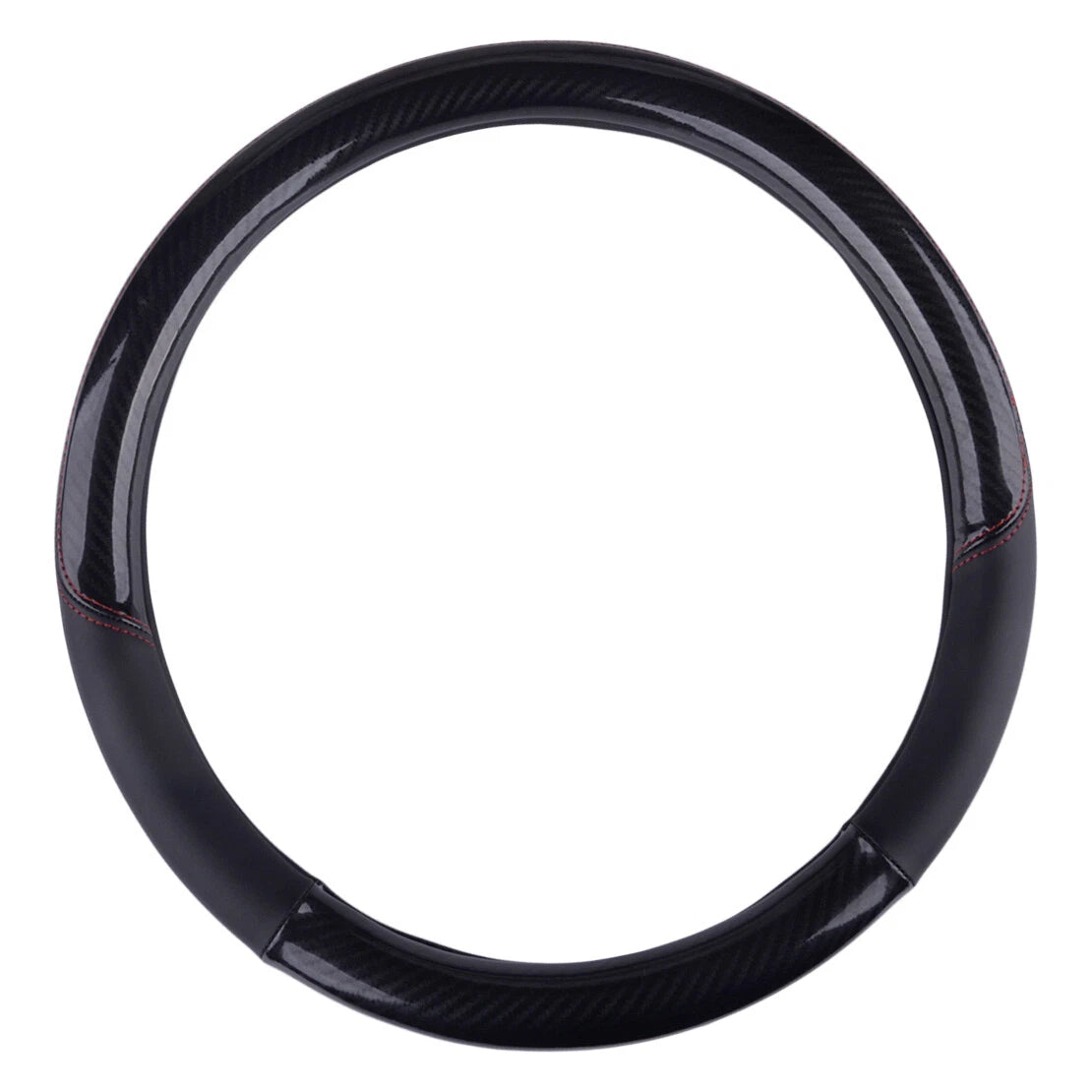 38cm Anti-Slip Carbon Fiber Leather Steering Wheel Cover for Car