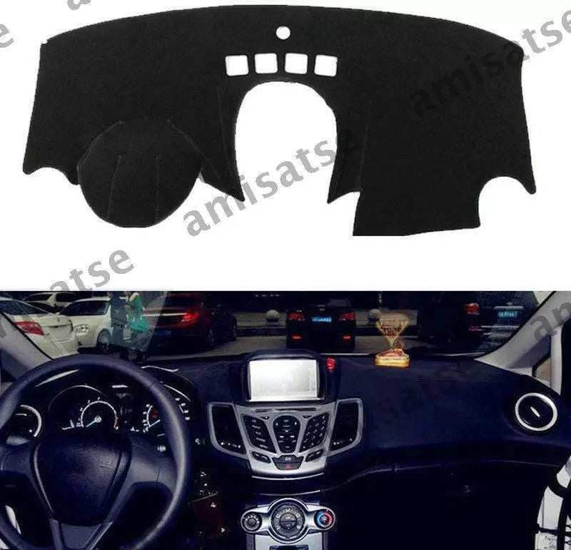 Dashmat for Ford Fiesta 2009-2014 Black Dashboard Cover Sun Visor Pad