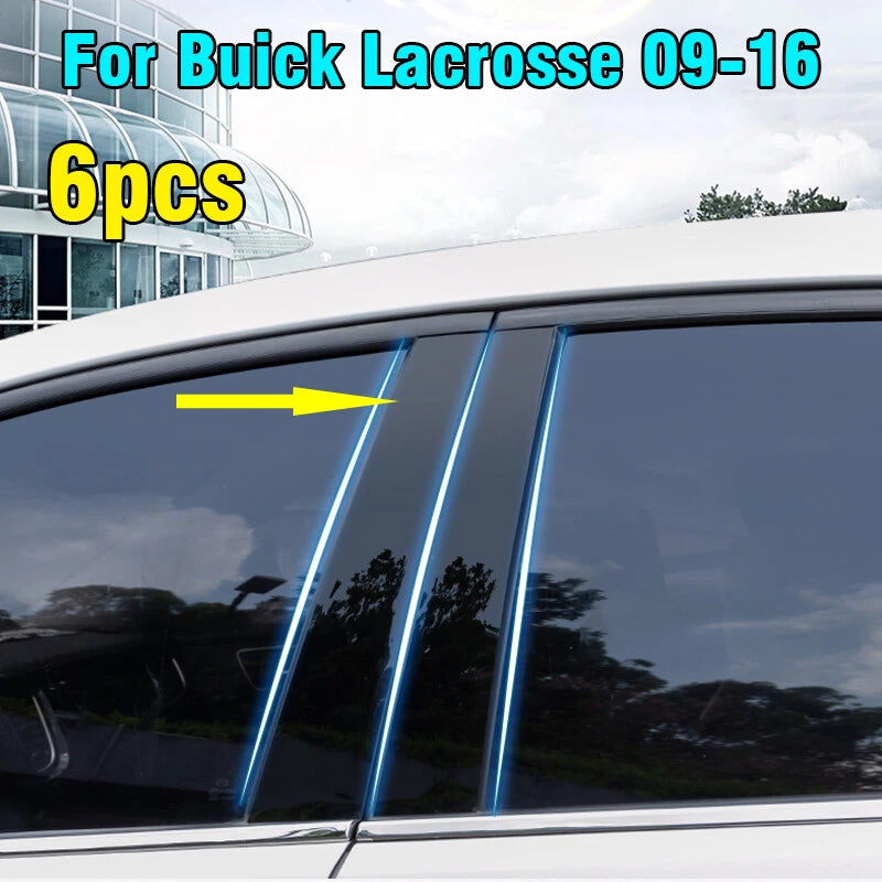 6PCS Window Pillar Posts Door Trim Cover for Buick Lacrosse (2009–2016)