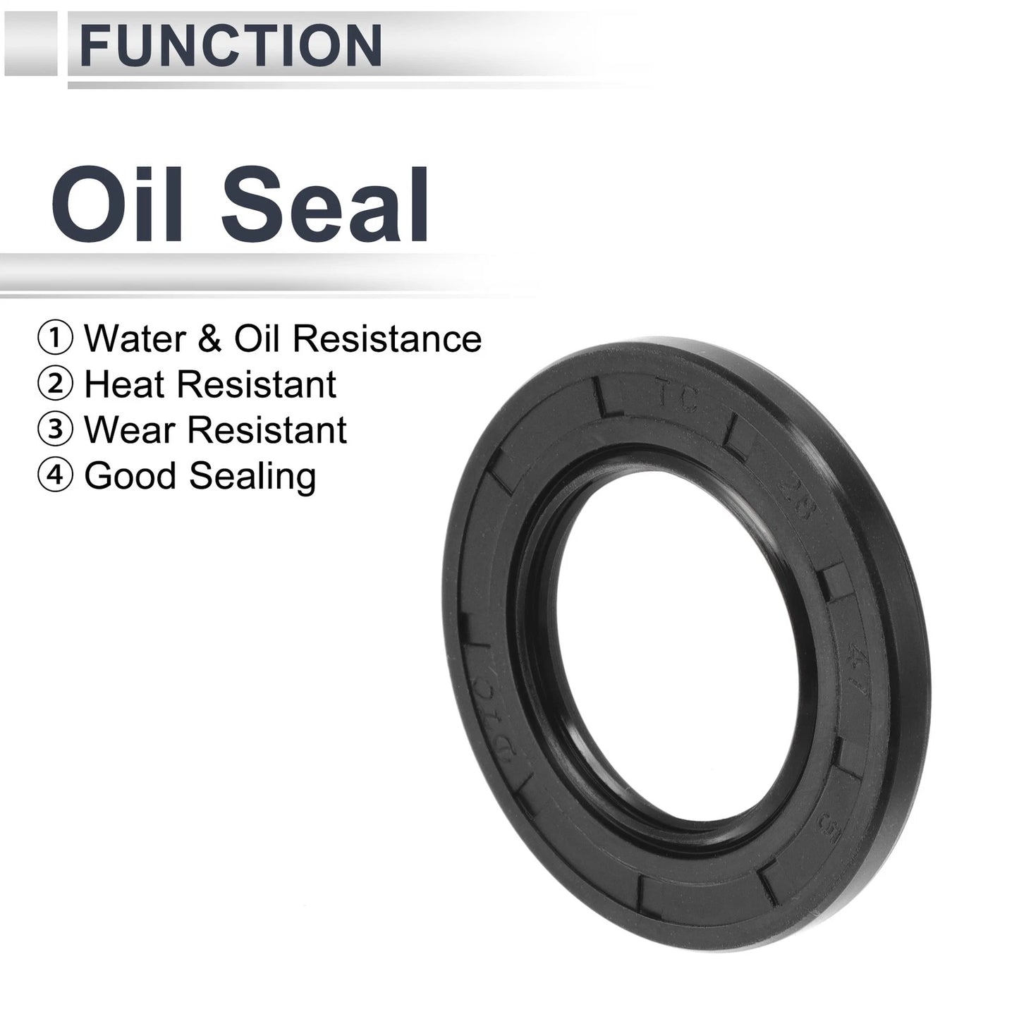 Oil Seal 28x47x5mm Rotary Shaft Seal TC Seal Ring Nitrile Rubber Black 5 Pcs