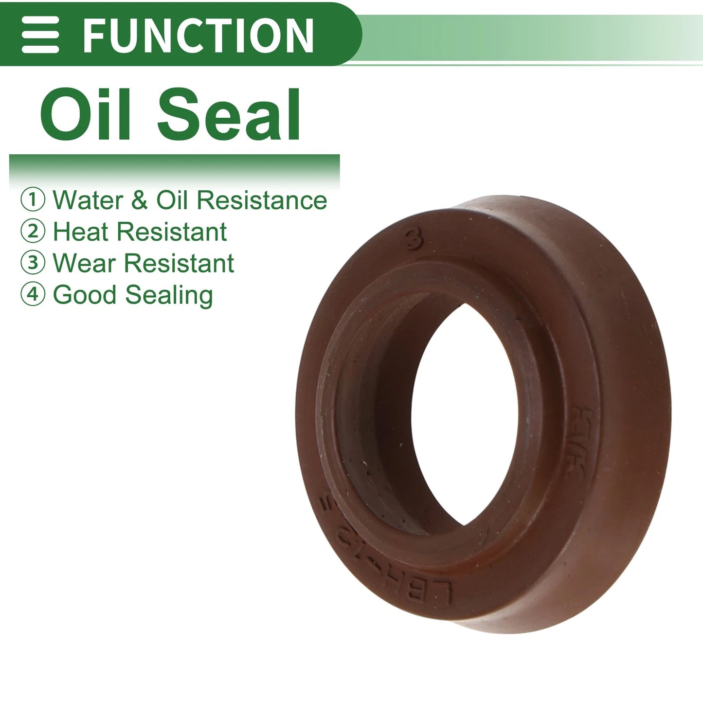 Oil Seal 12.5x20.5x4.5mm Seal Ring Rotary Shaft FKM Rubber 5 Pcs