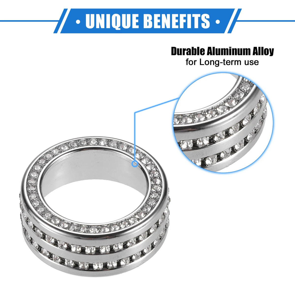 4pcs AC Audio Volume Tune Switch Knob Ring Cover Silver Tone for Toyota Camry