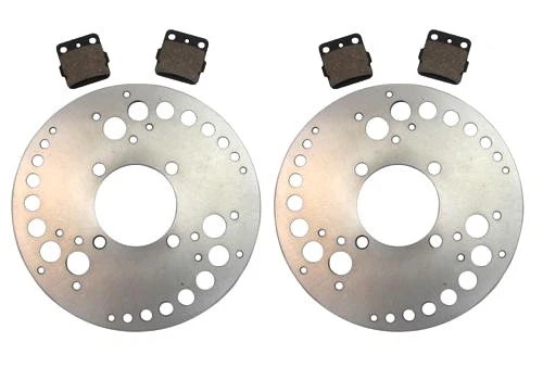 2 x Front Disc Brake Rotors & Semi-Metallic Brake Pads for Yamaha Grizzly 600