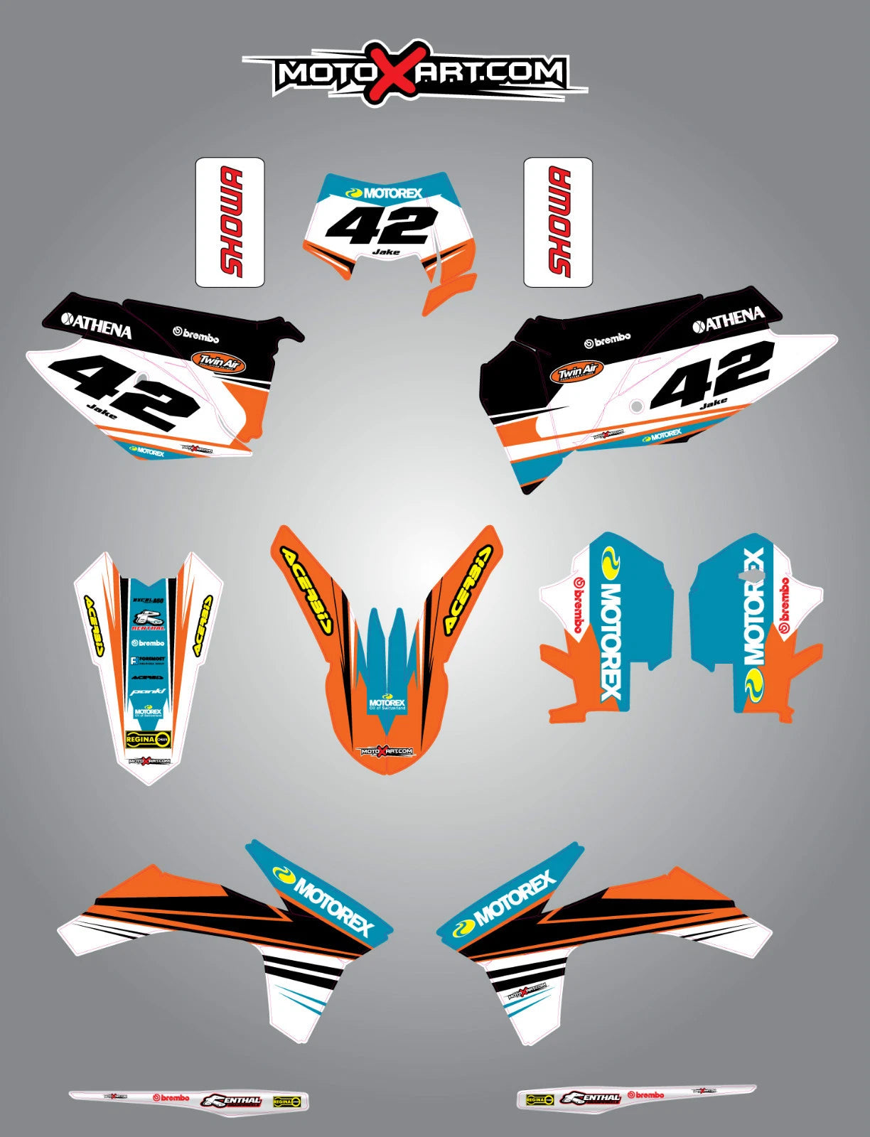 Custom Graphics Full Kit - STRIKE STYLE Stickers for KTM EXC (2012-2013)